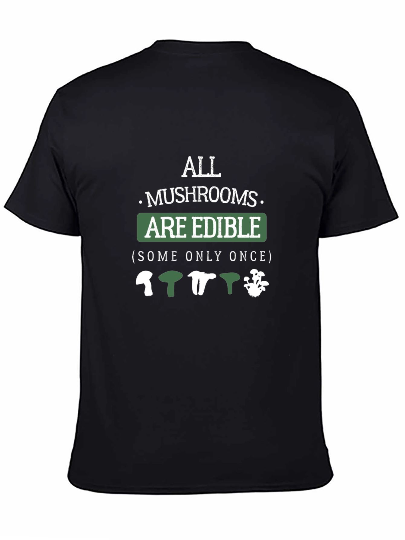 Black Edible Mushrooms Graphic Tee view 4