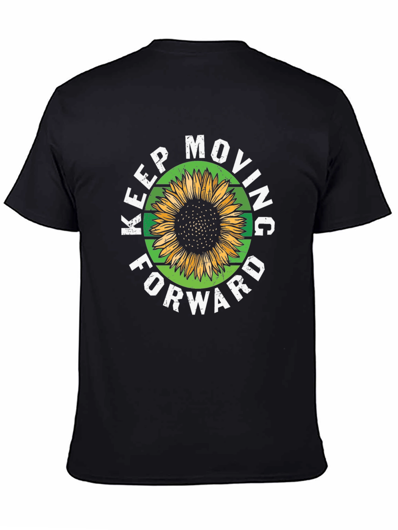 Black Keep Moving Forward Sunflower Graphic Tee view 4