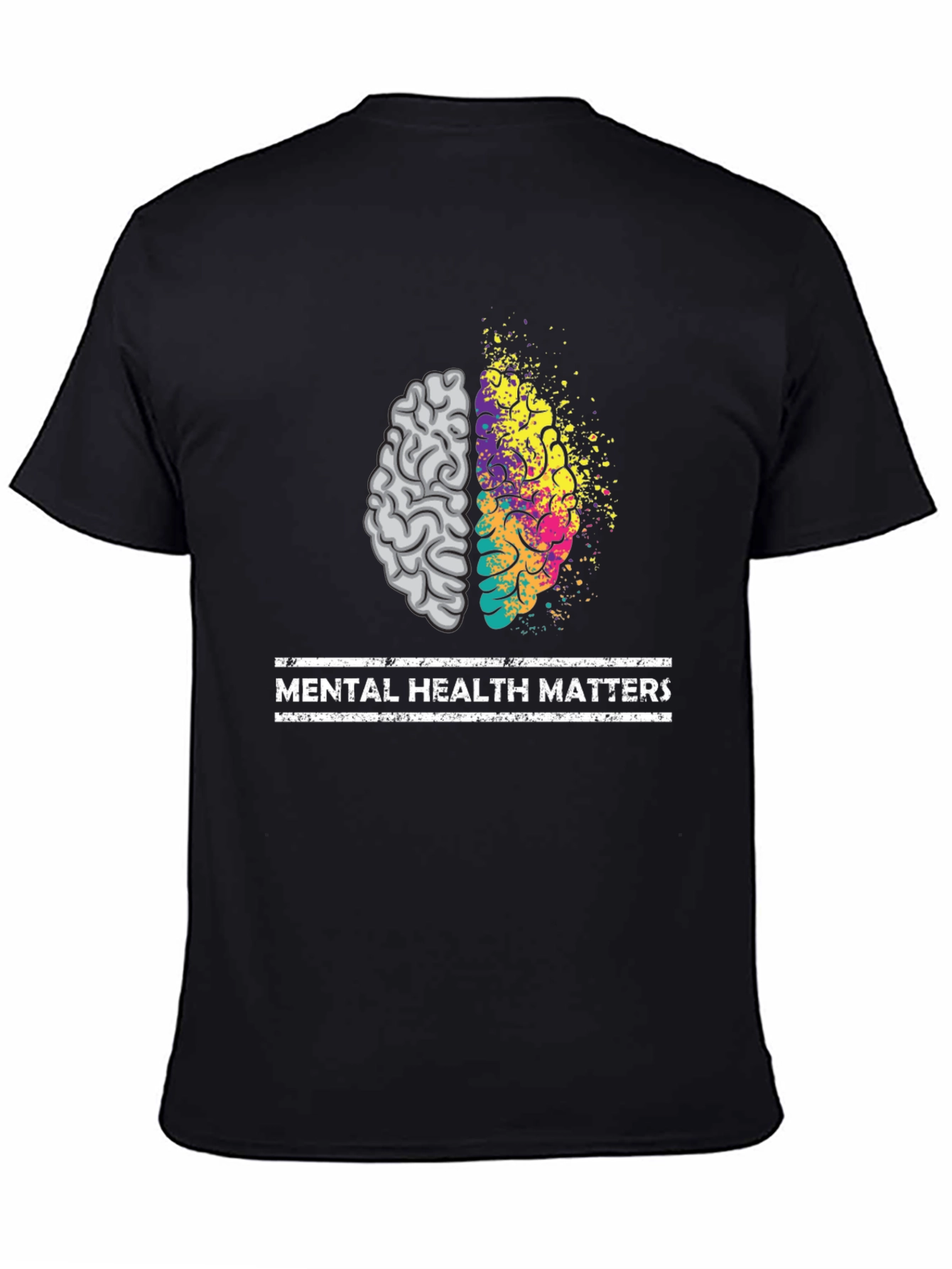 Black Mental Health Matters Brain Graphic Tee - Unisex view 4