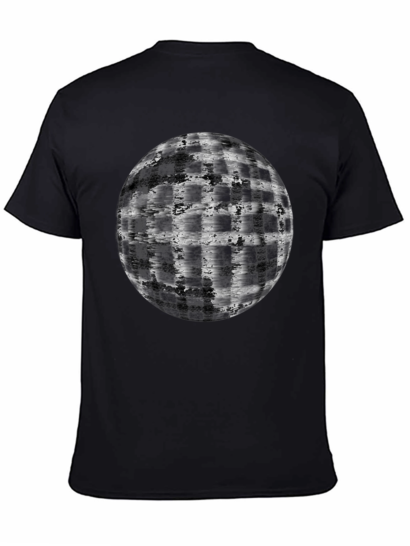 Black Abstract Globe Graphic T-Shirt - Modern Black Tee view 4