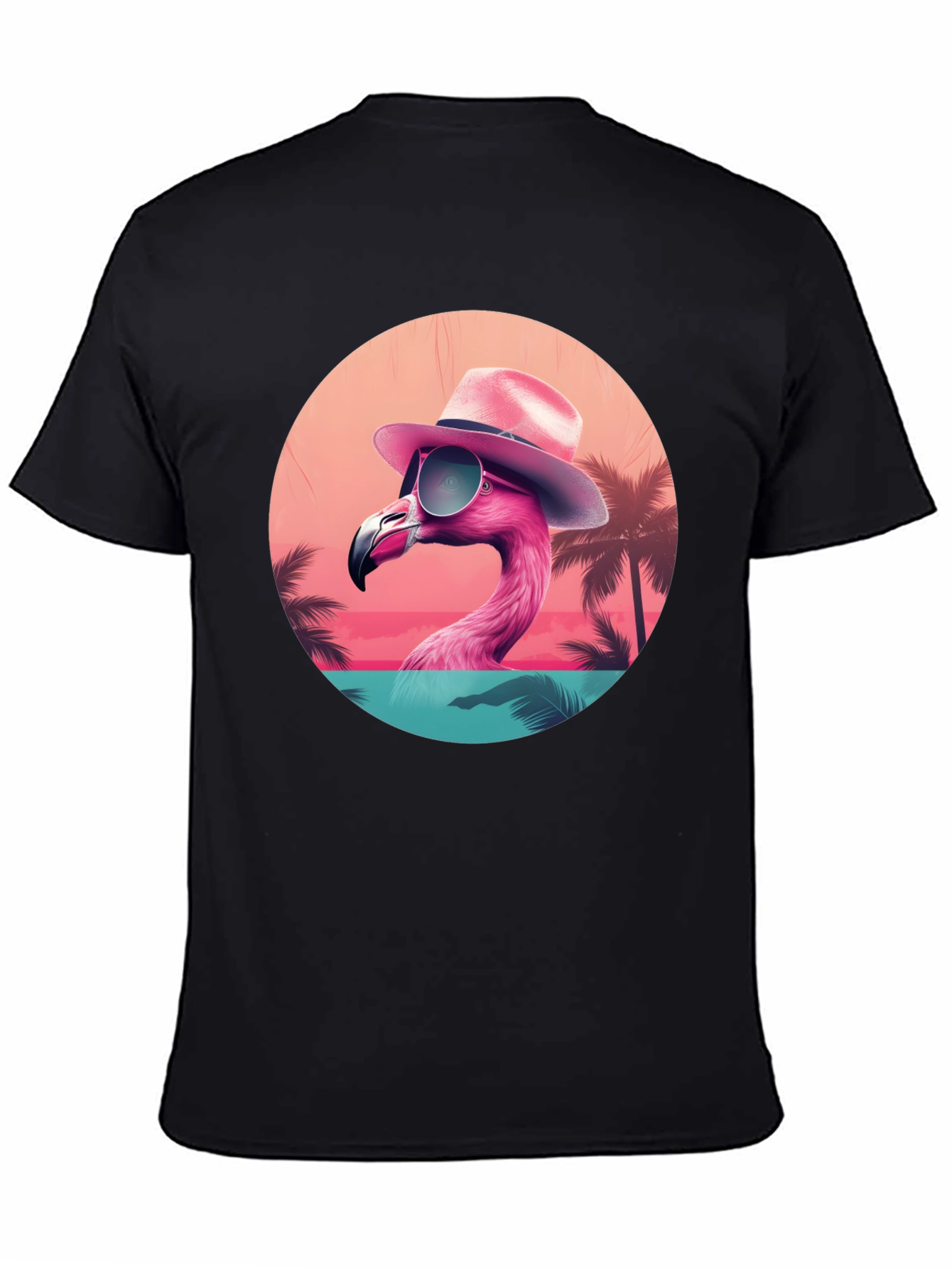 Black Cool Flamingo T-Shirt view 4