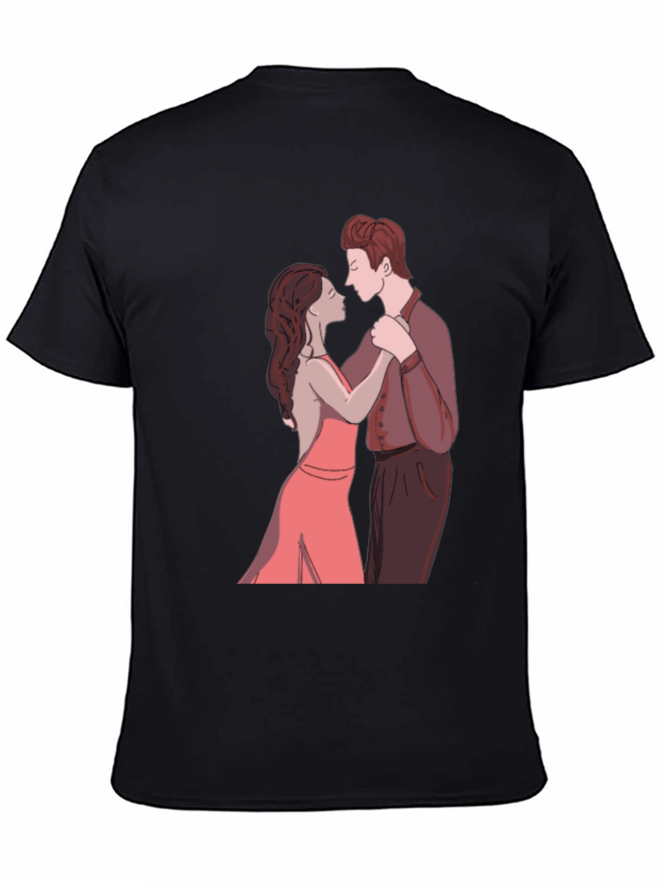 Black Romantic Dance Graphic Tee - Stylish Black T-Shirt view 4