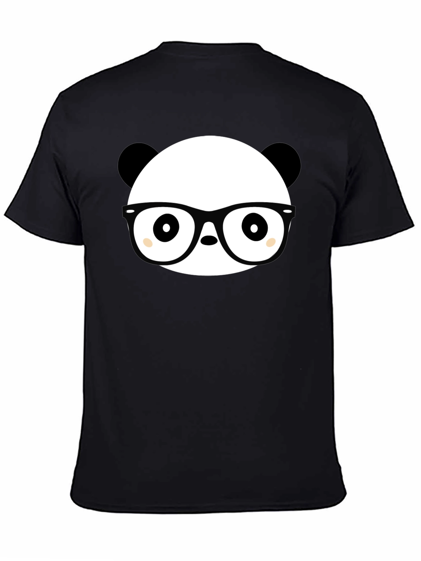 Black Panda Nerd T-Shirt - Black Cotton Graphic Tee view 4