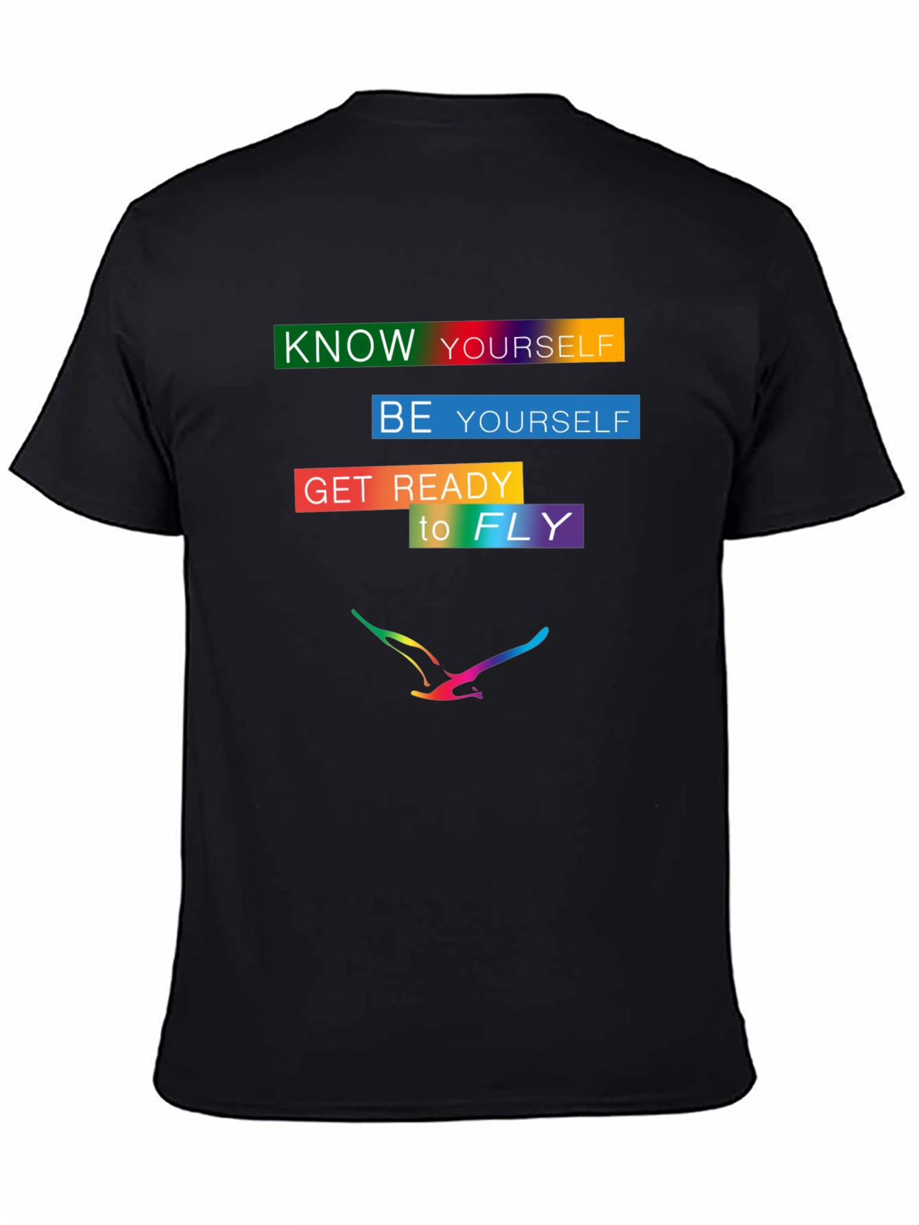 Black Know Yourself Graphic T-Shirt - Motivational Design view 4