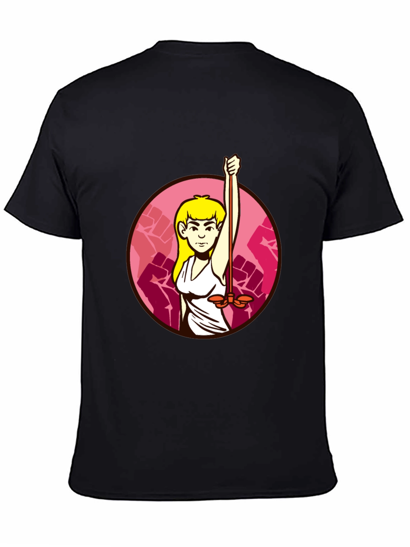 Black Feminist Symbol Black T-Shirt view 4