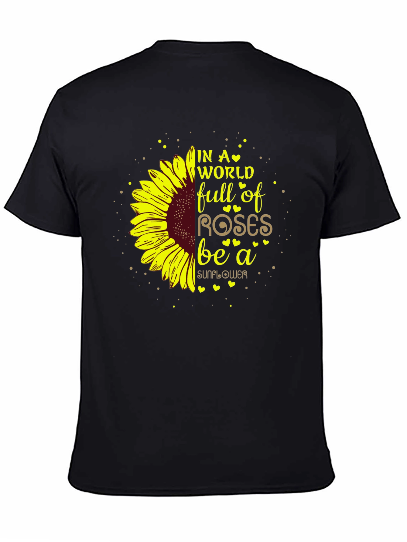 Black Sunflower Graphic T-Shirt - Be a Sunflower view 4