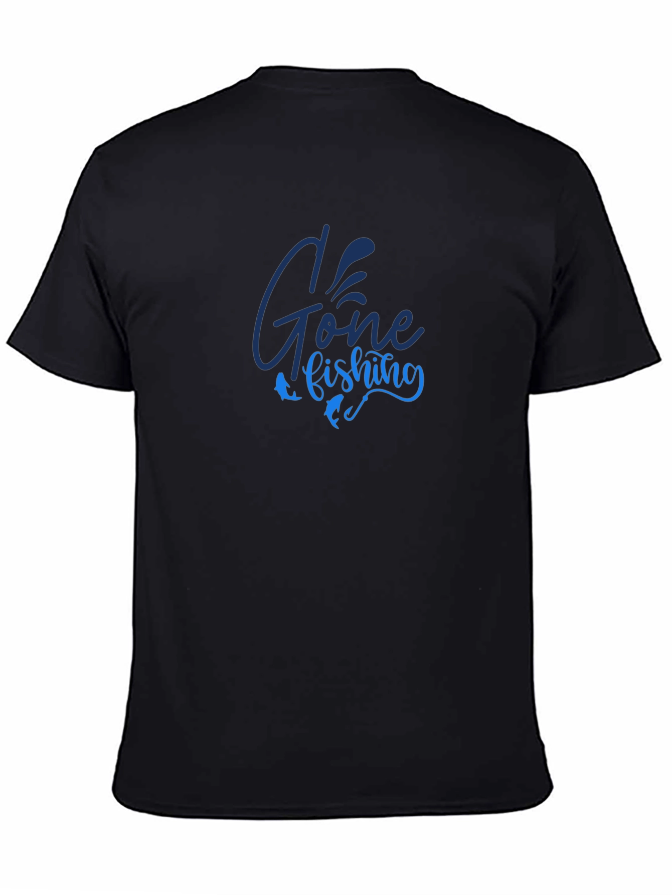 Black Gone Fishing Graphic T-Shirt - Black view 4