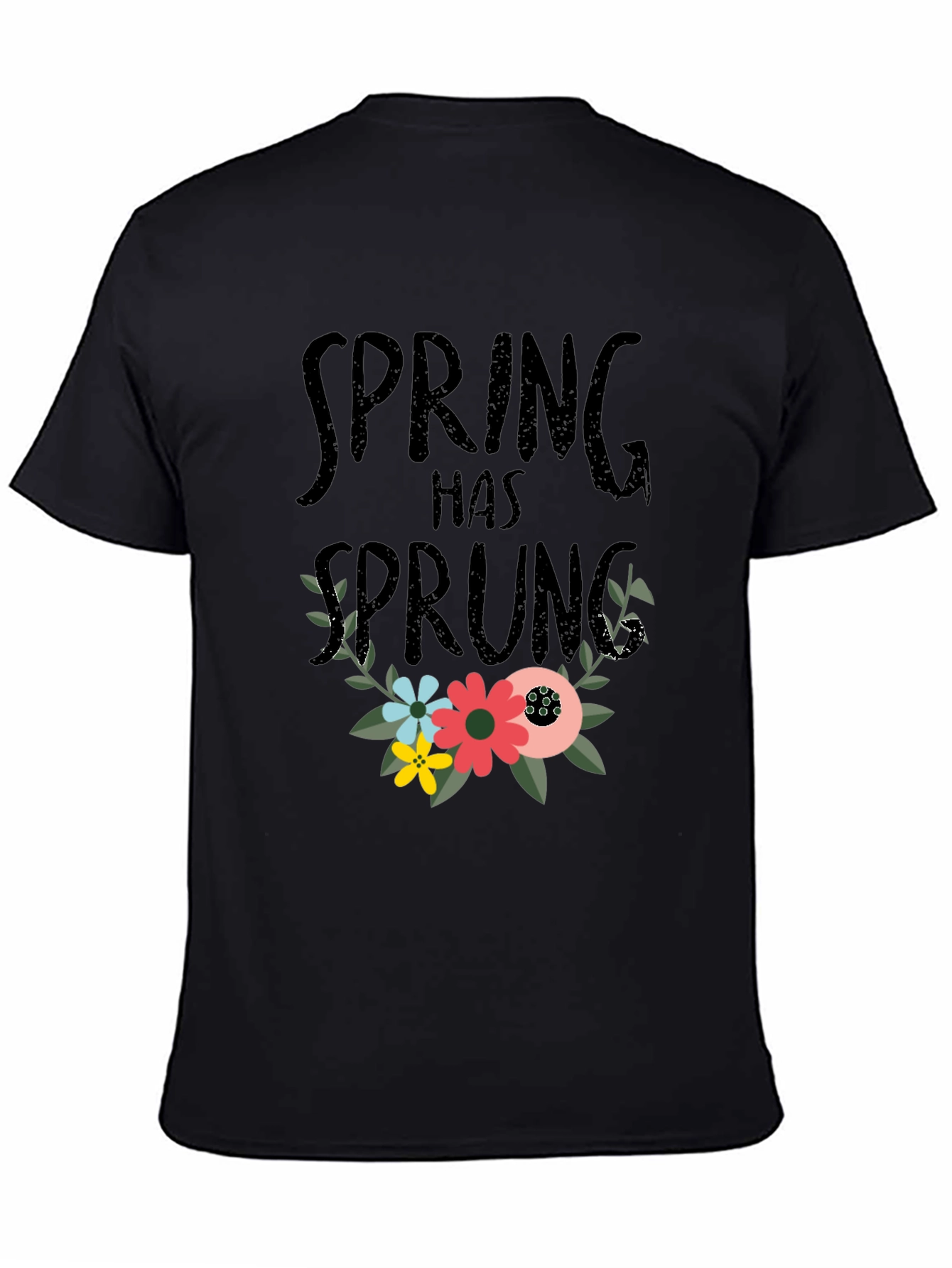 Black Spring Has Sprung Floral T-Shirt - Black view 4