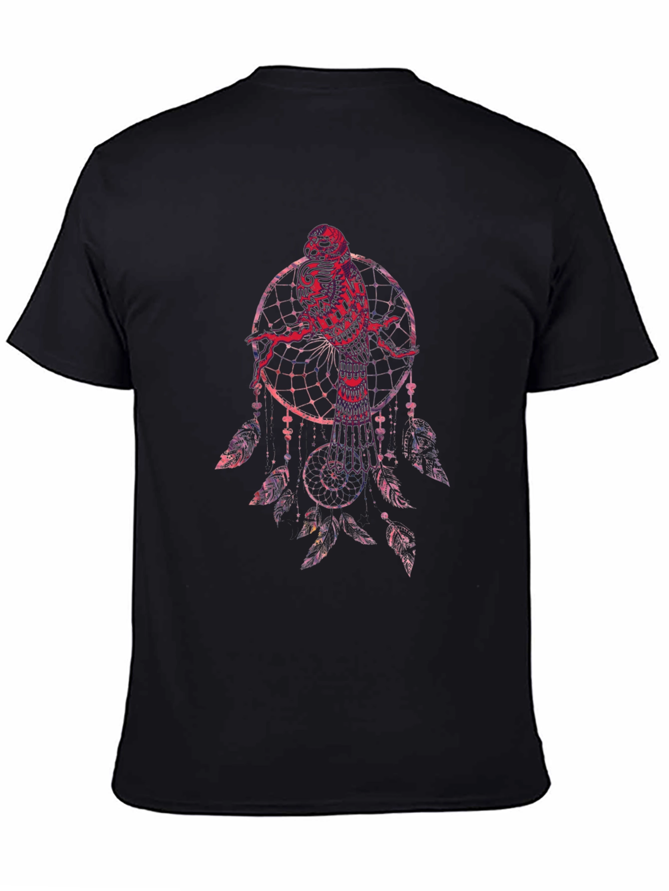 Black Dreamcatcher Owl Graphic T-Shirt view 4