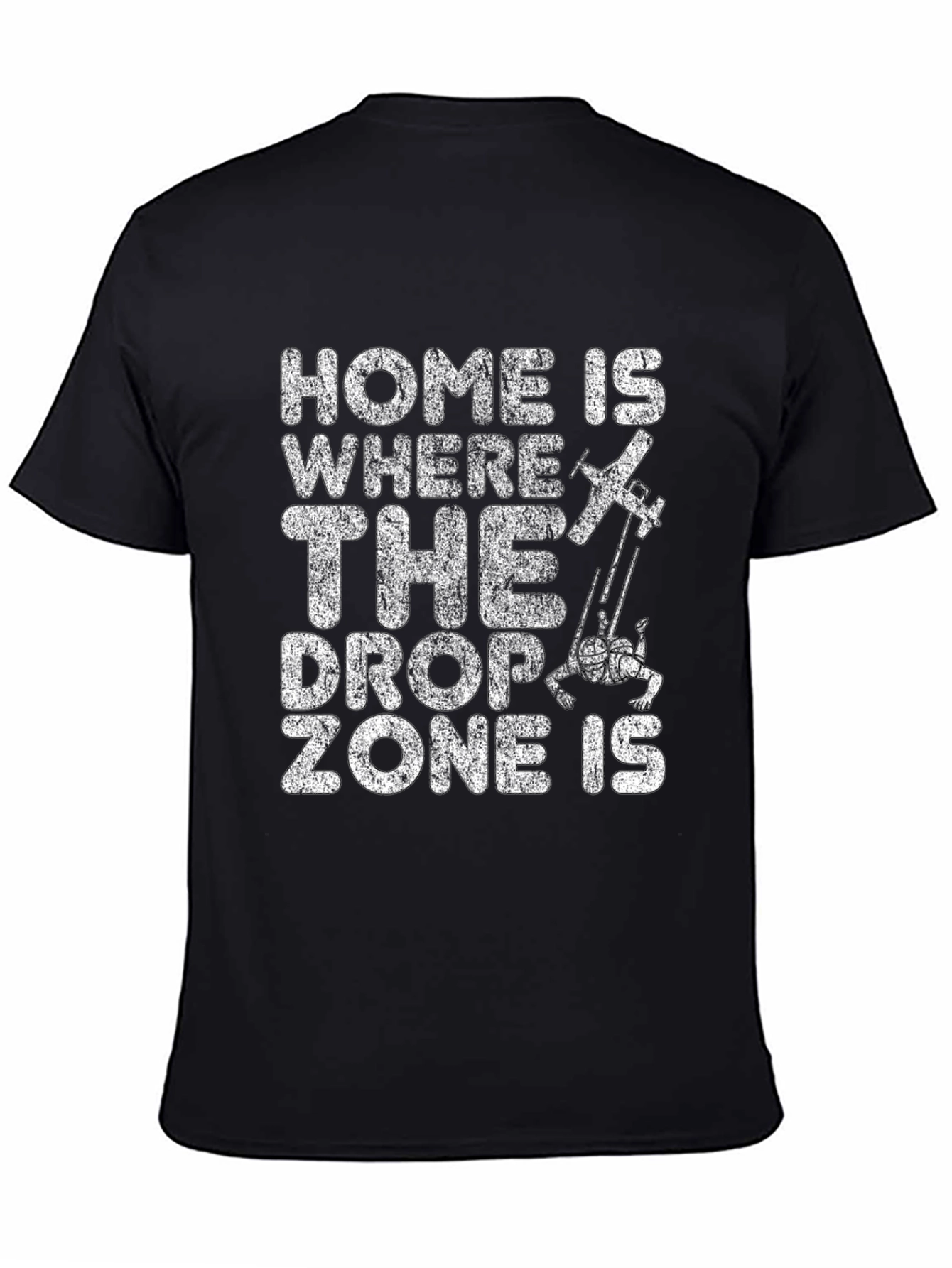 Black Skydiving Drop Zone Black T-Shirt view 4