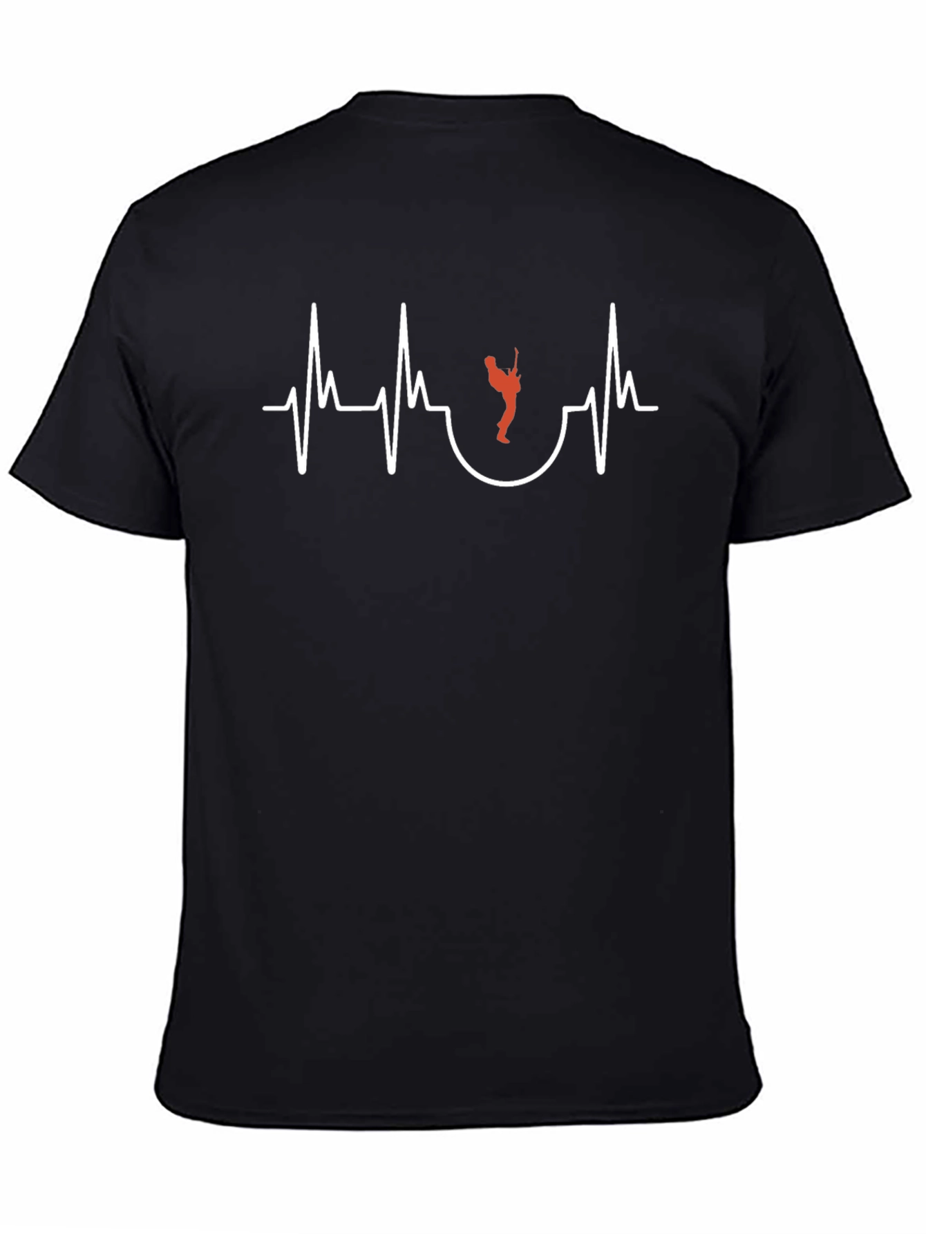 Black Guitar Heartbeat T-Shirt - Music Lover Tee view 4