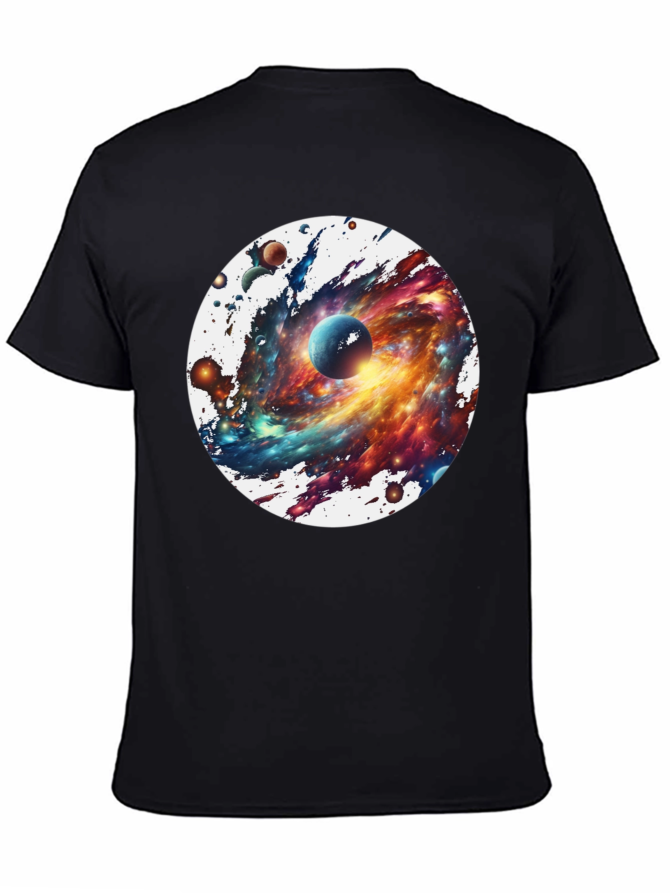 Black Galaxy Blast T-Shirt - Space Print Tee view 4