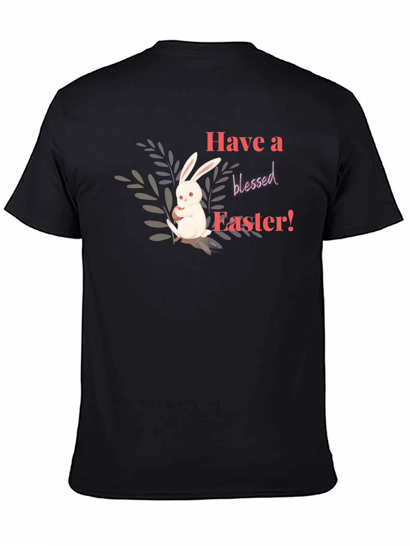 Black Have a Blessed Easter Bunny T-Shirt view 4