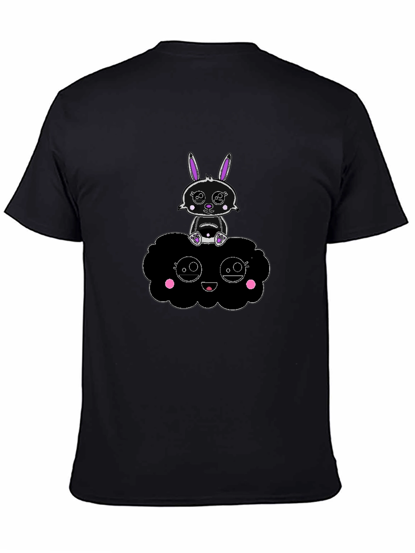 Black Bunny Cloud Graphic Tee - Soft Cotton Blend view 4