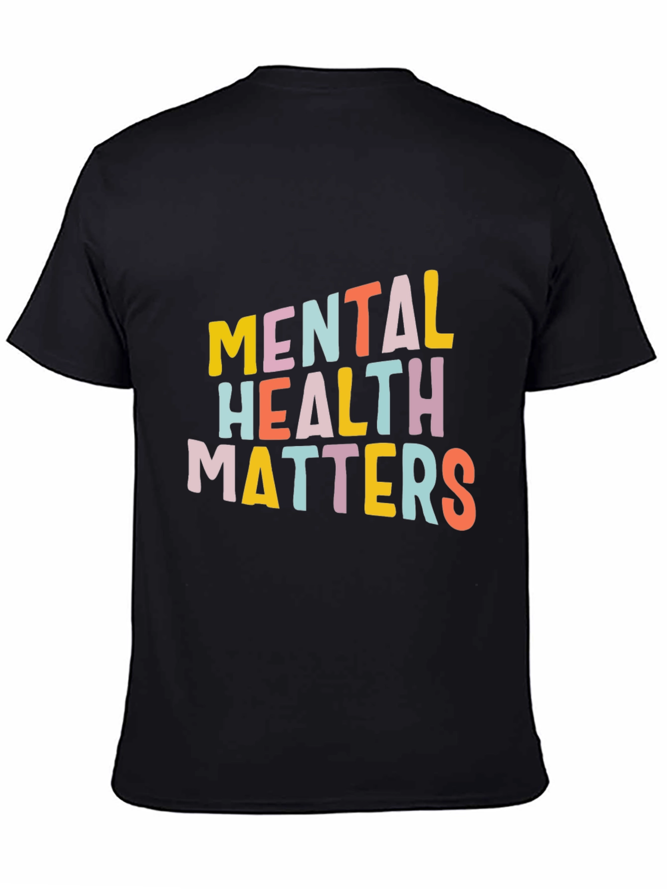 Black Mental Health Matters Graphic Tee - Unisex Black T-Shirt view 4