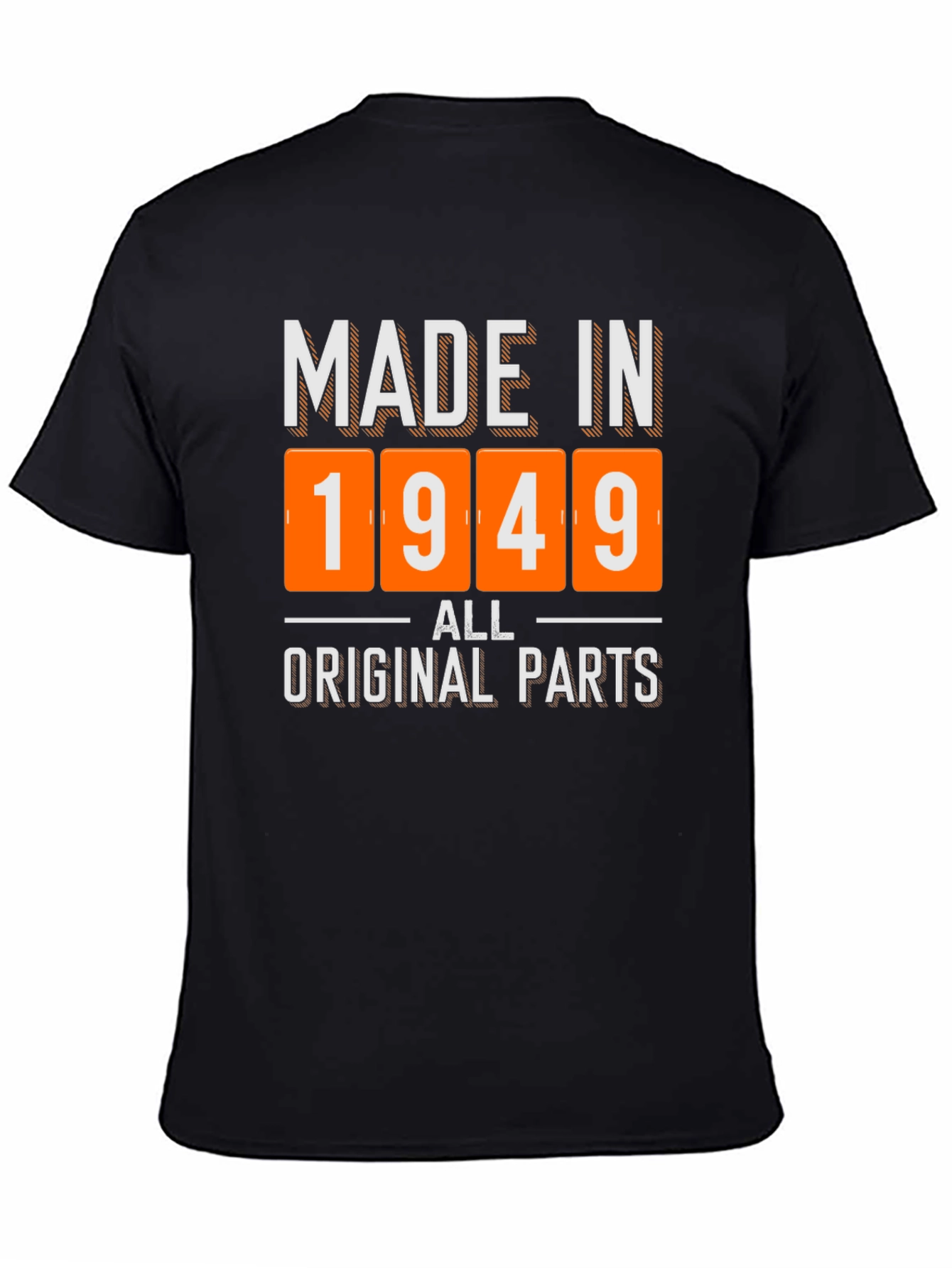Black Made in 1949 All Original Parts T-Shirt view 4