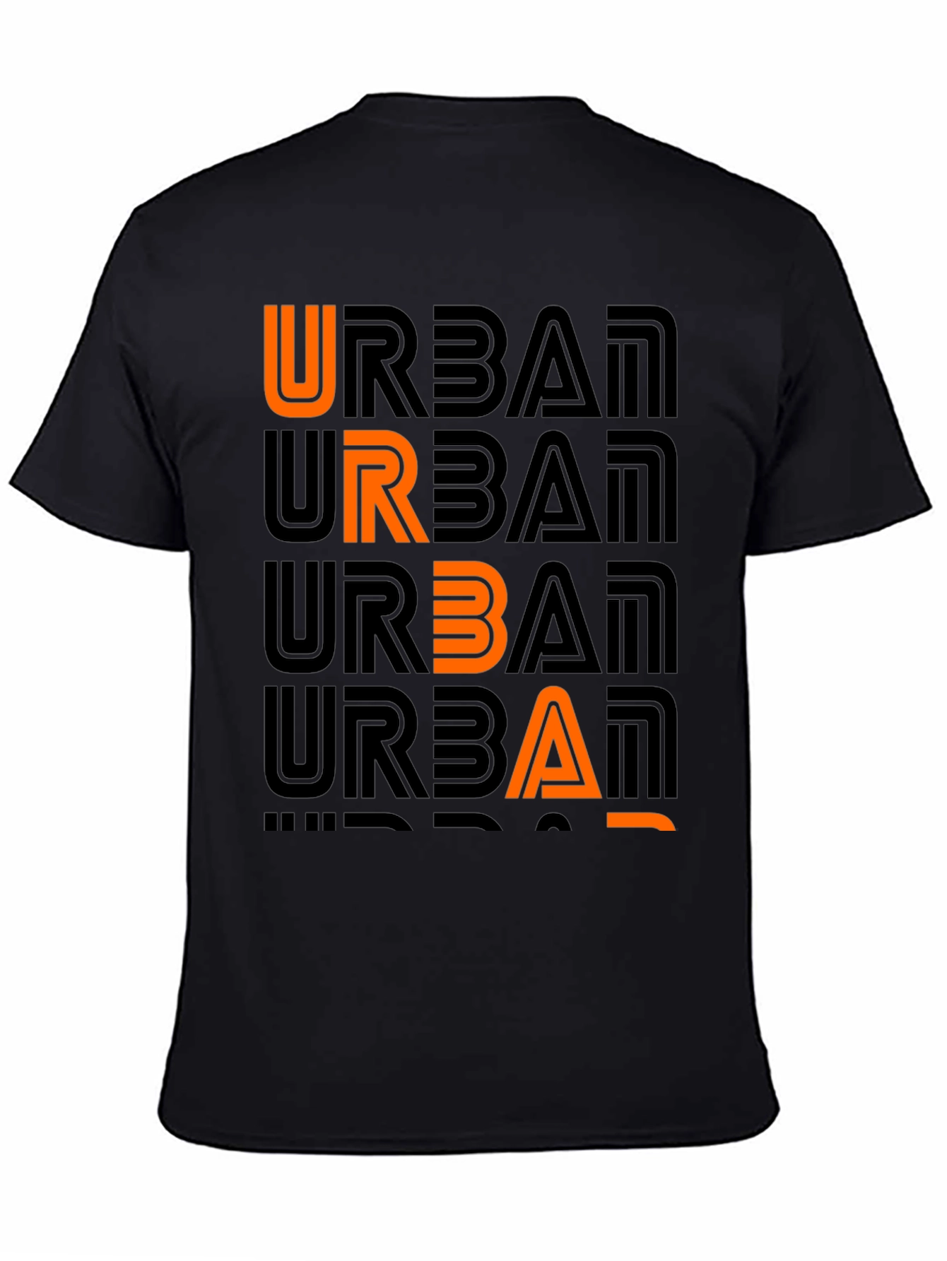 Black Urban Graphic Print Crew Neck T-Shirt view 4