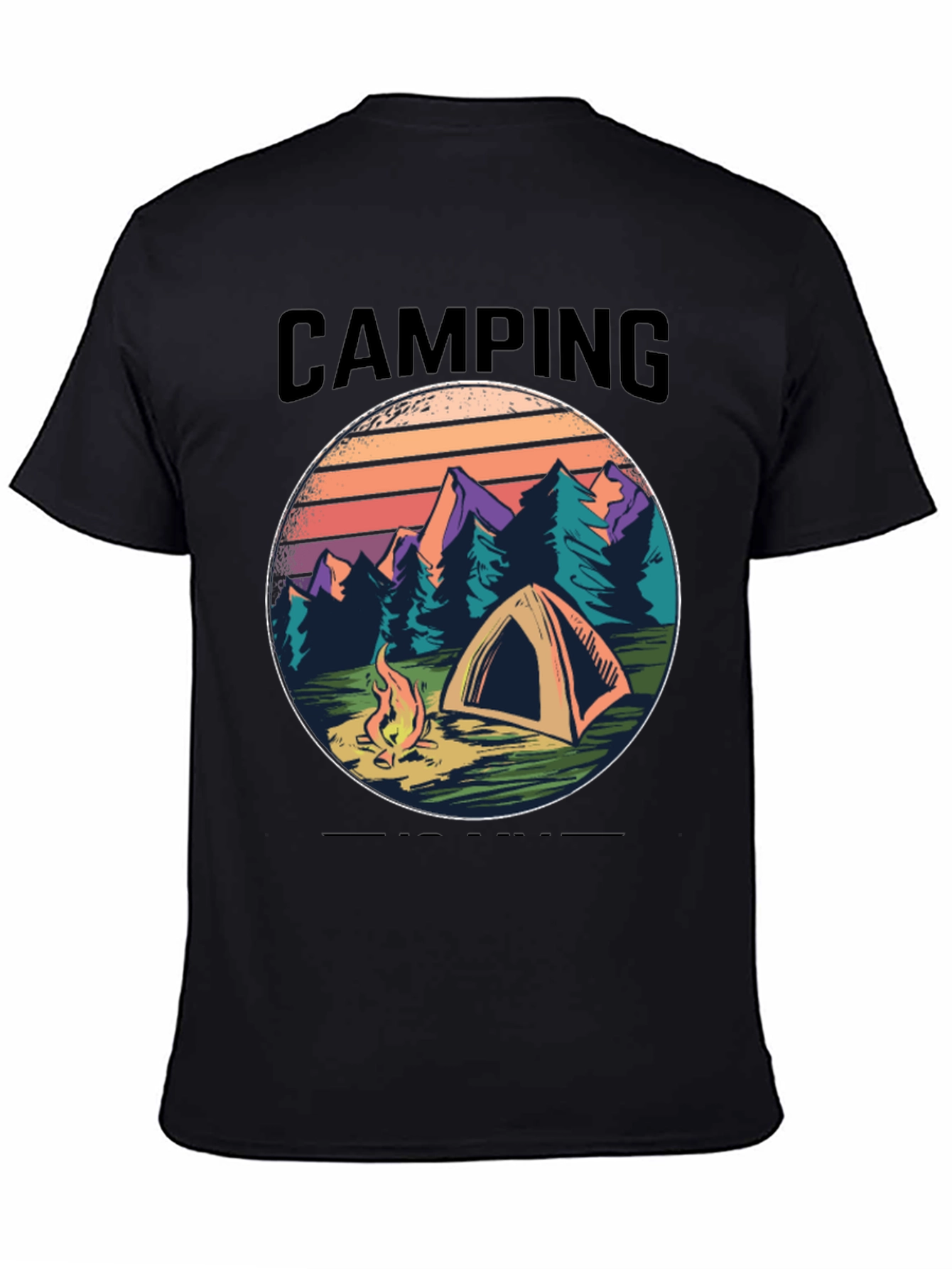 Black Camping Graphic Tee - Nature Adventure Shirt view 4