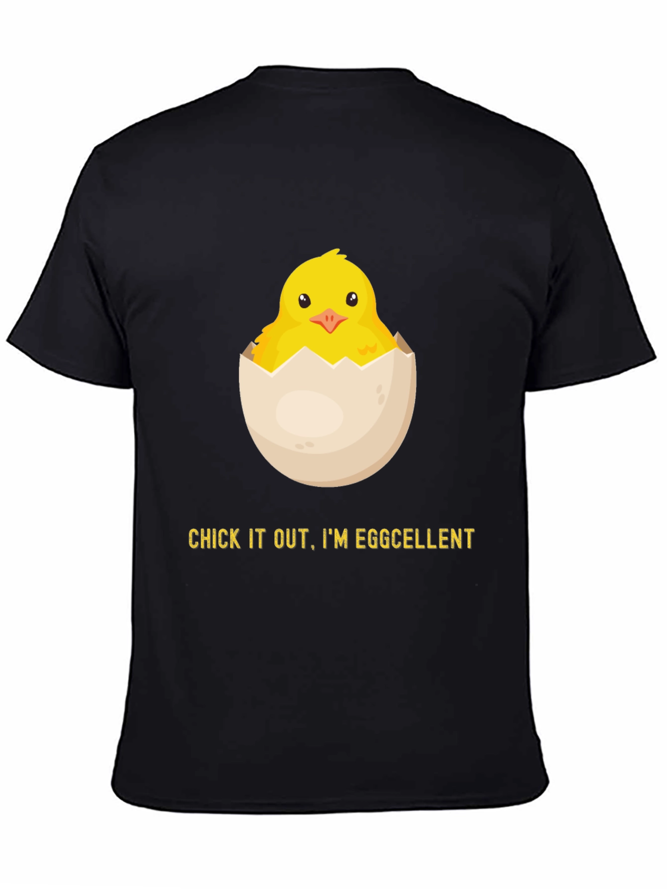 Black Eggcellent Chick Graphic Tee - Funny Easter Shirt view 4