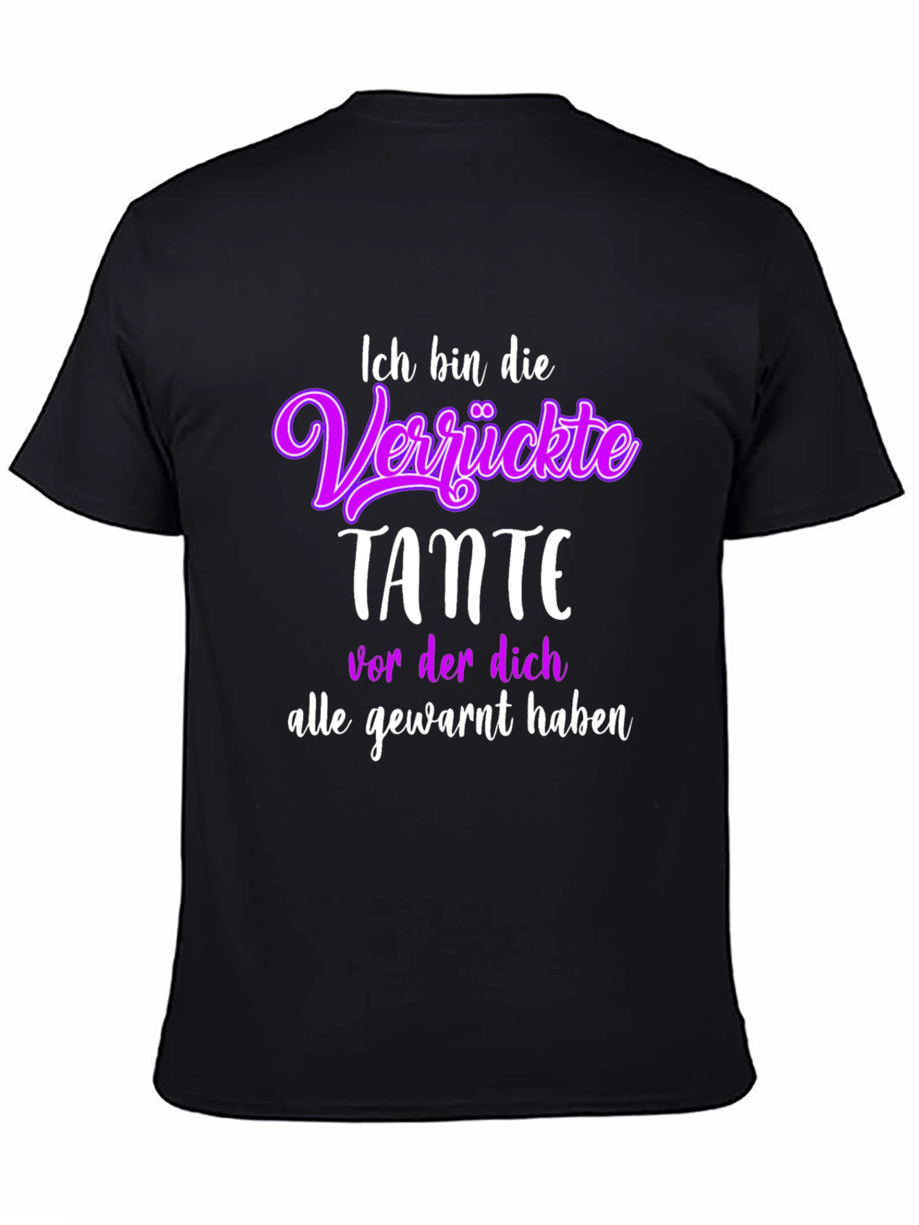 Black Funny Aunt T-Shirt - "Ich bin die Verrückte Tante" view 4