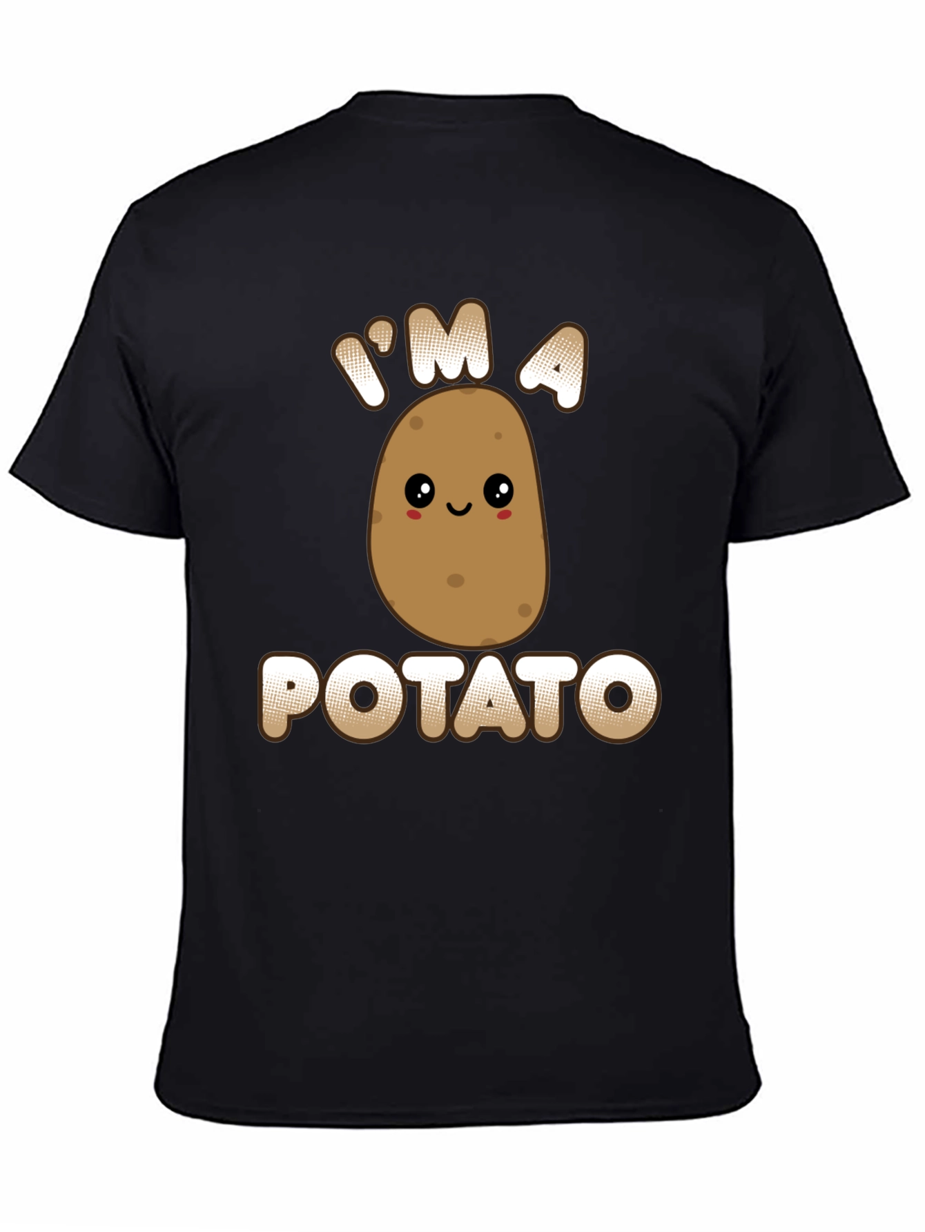 Black Funny Potato Graphic T-Shirt - I'm A Potato Tee view 4