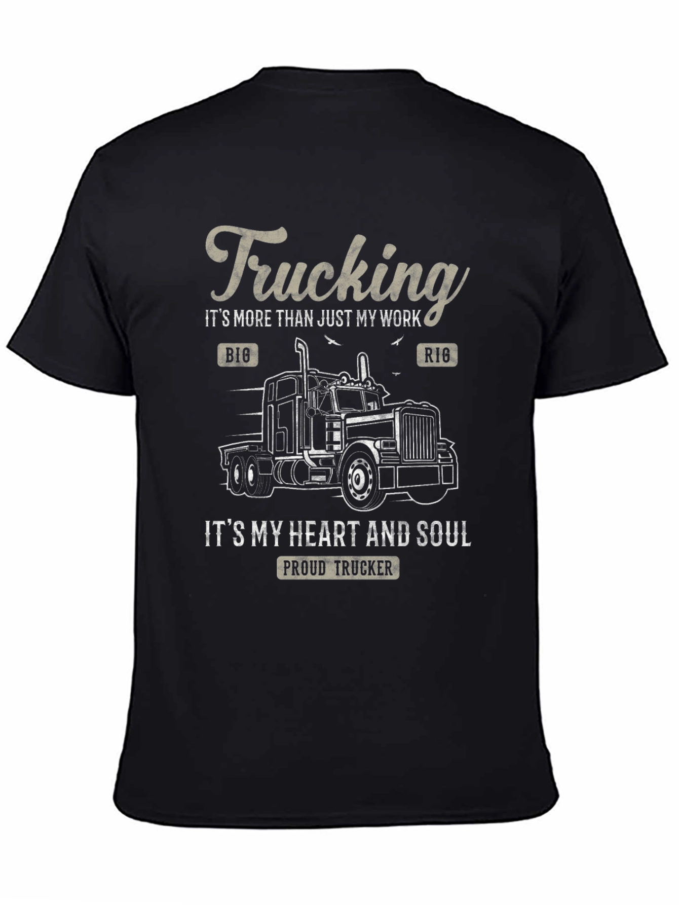 Black Trucking Heart and Soul T-Shirt view 4