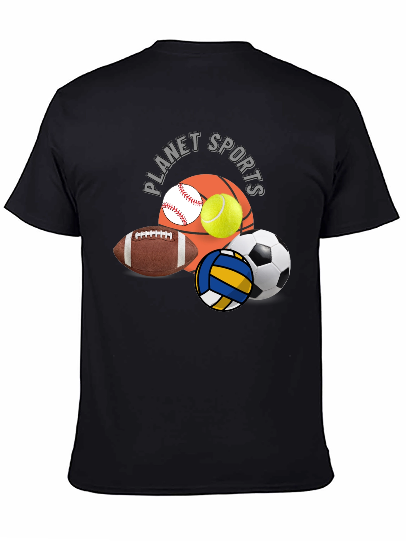 Black Planet Sports Black Graphic T-Shirt view 4