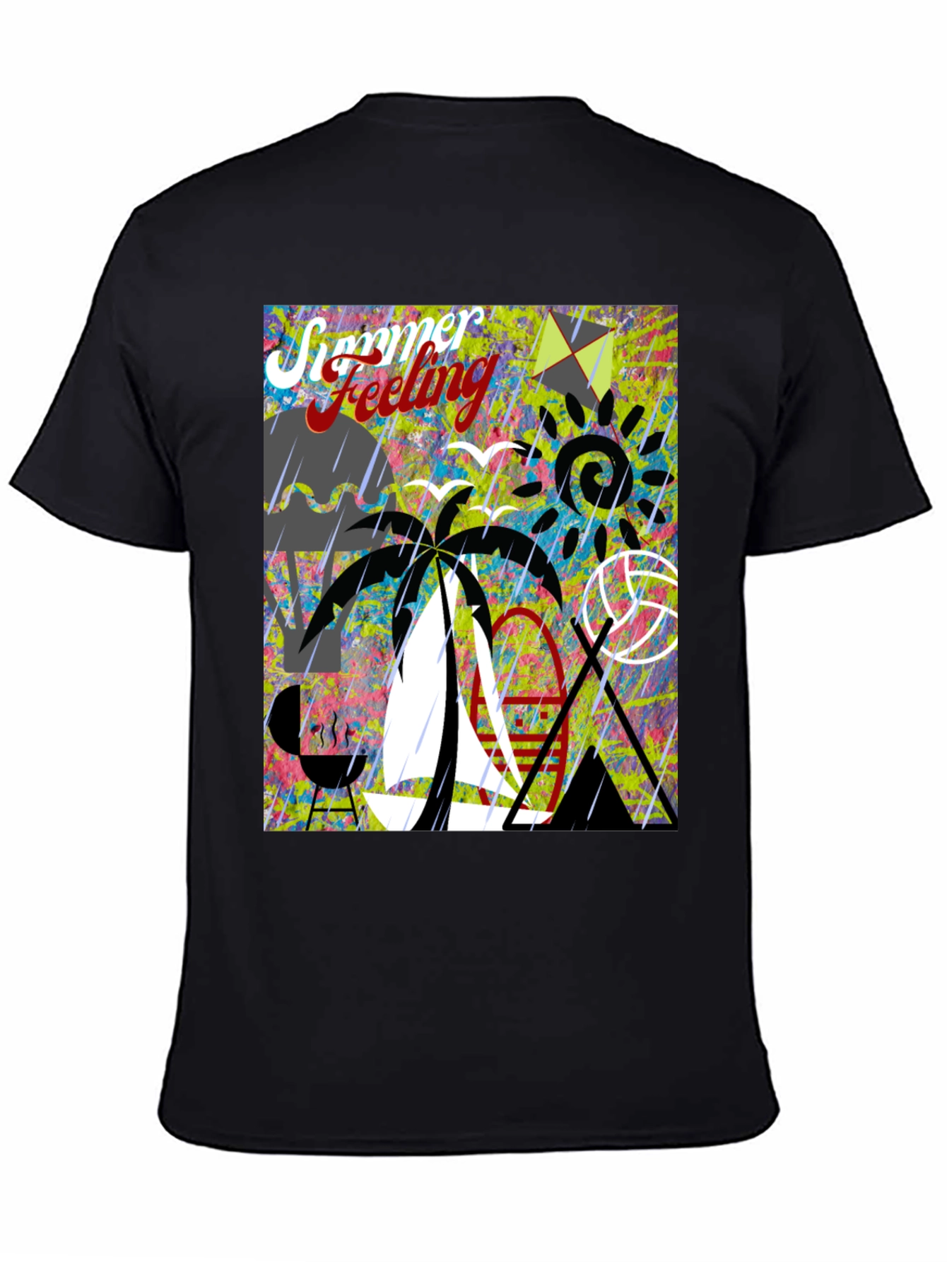 Black Summer Feeling Graphic Tee view 4