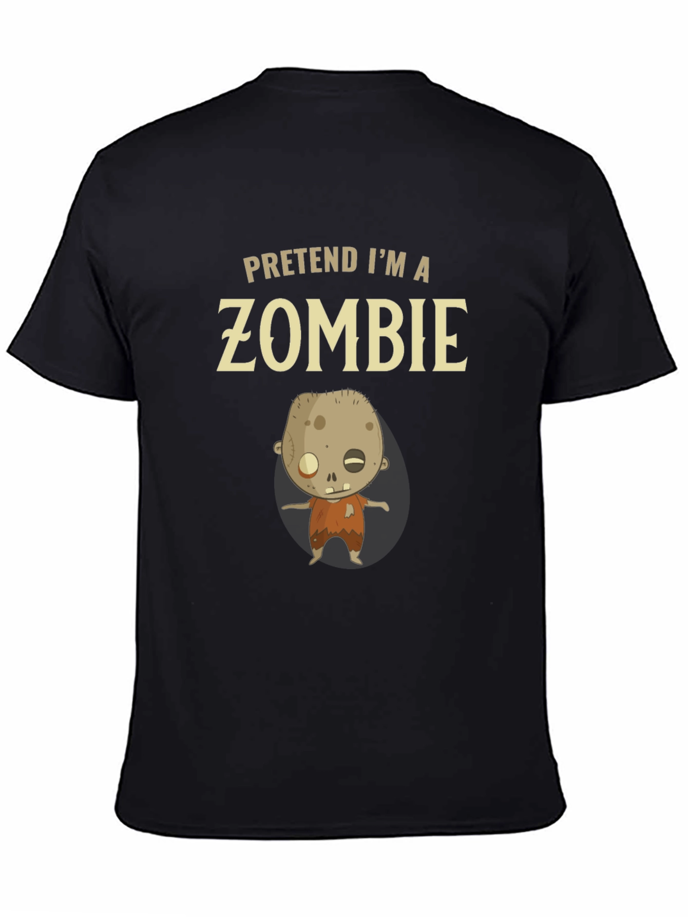 Black Pretend I'm a Zombie T-Shirt - Funny Halloween Costume view 4