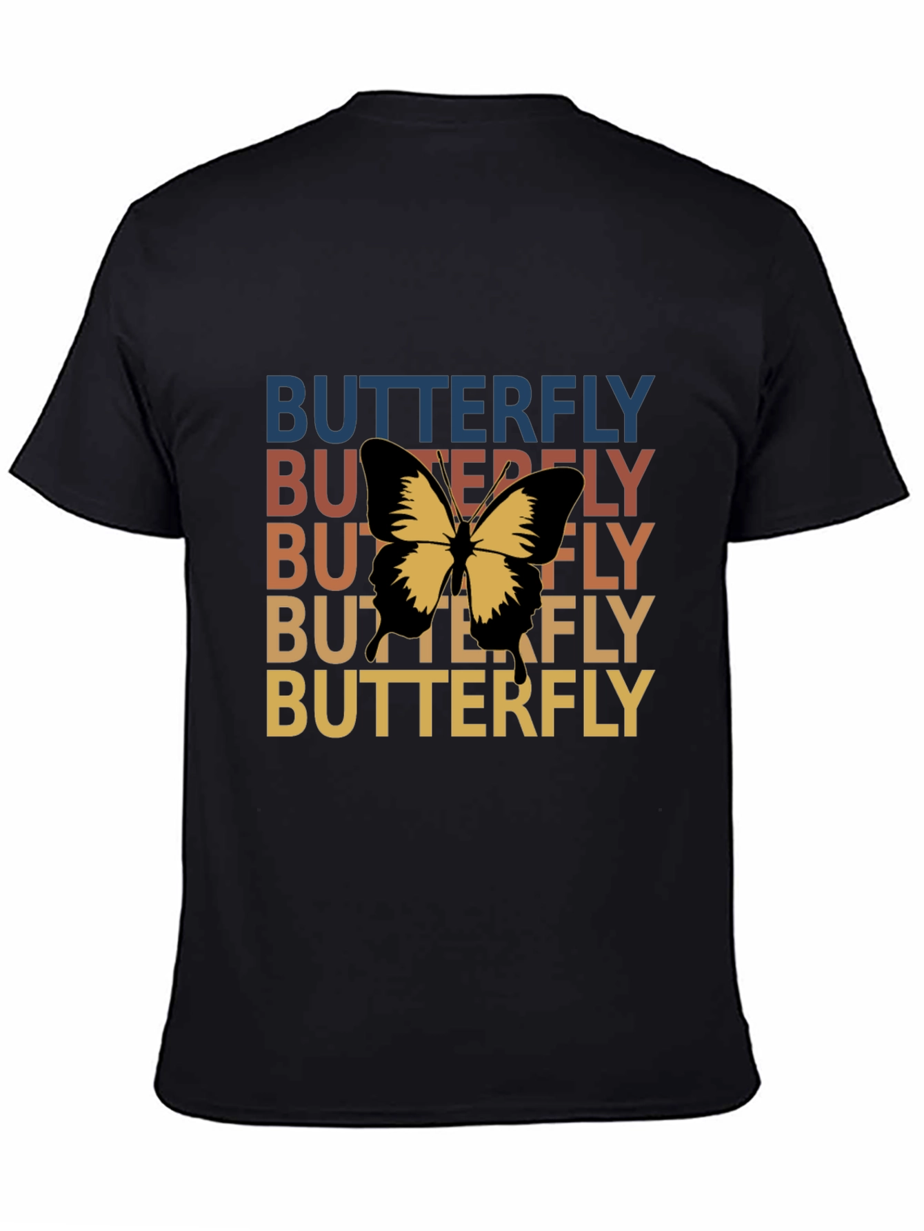 Black Retro Butterfly T-Shirt - Vintage Style Graphic Tee view 4