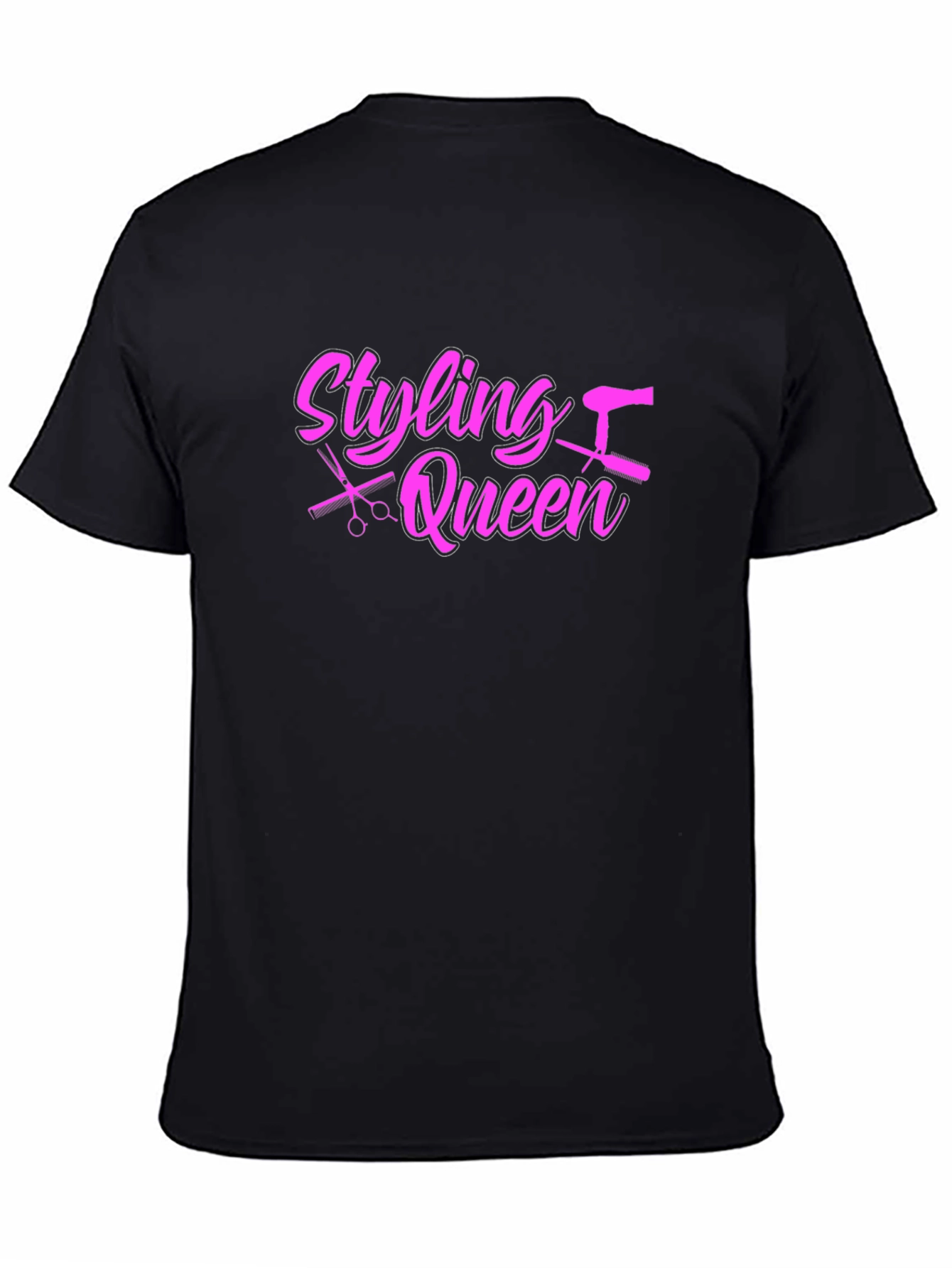 Black Styling Queen Graphic Tee - Hairdresser T-Shirt view 4