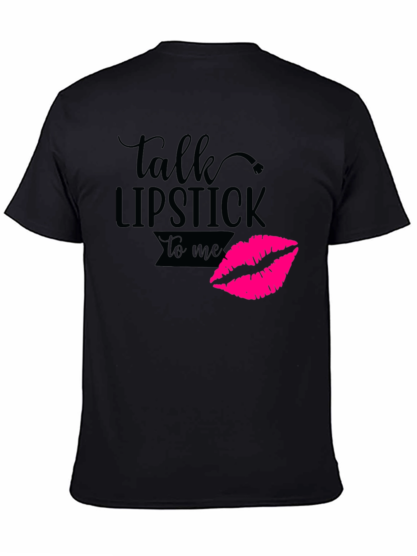 Black Talk Lipstick to Me Graphic Tee view 4