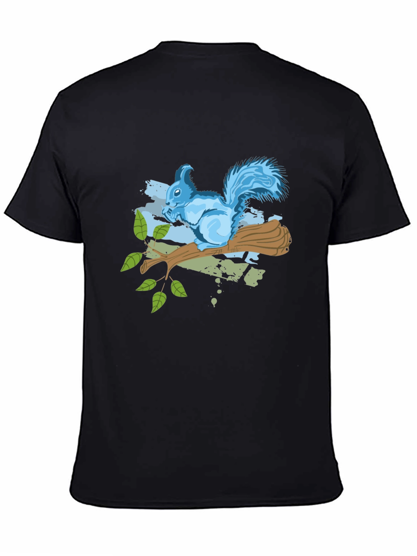 Black Squirrel on Branch Graphic Tee - Black view 4