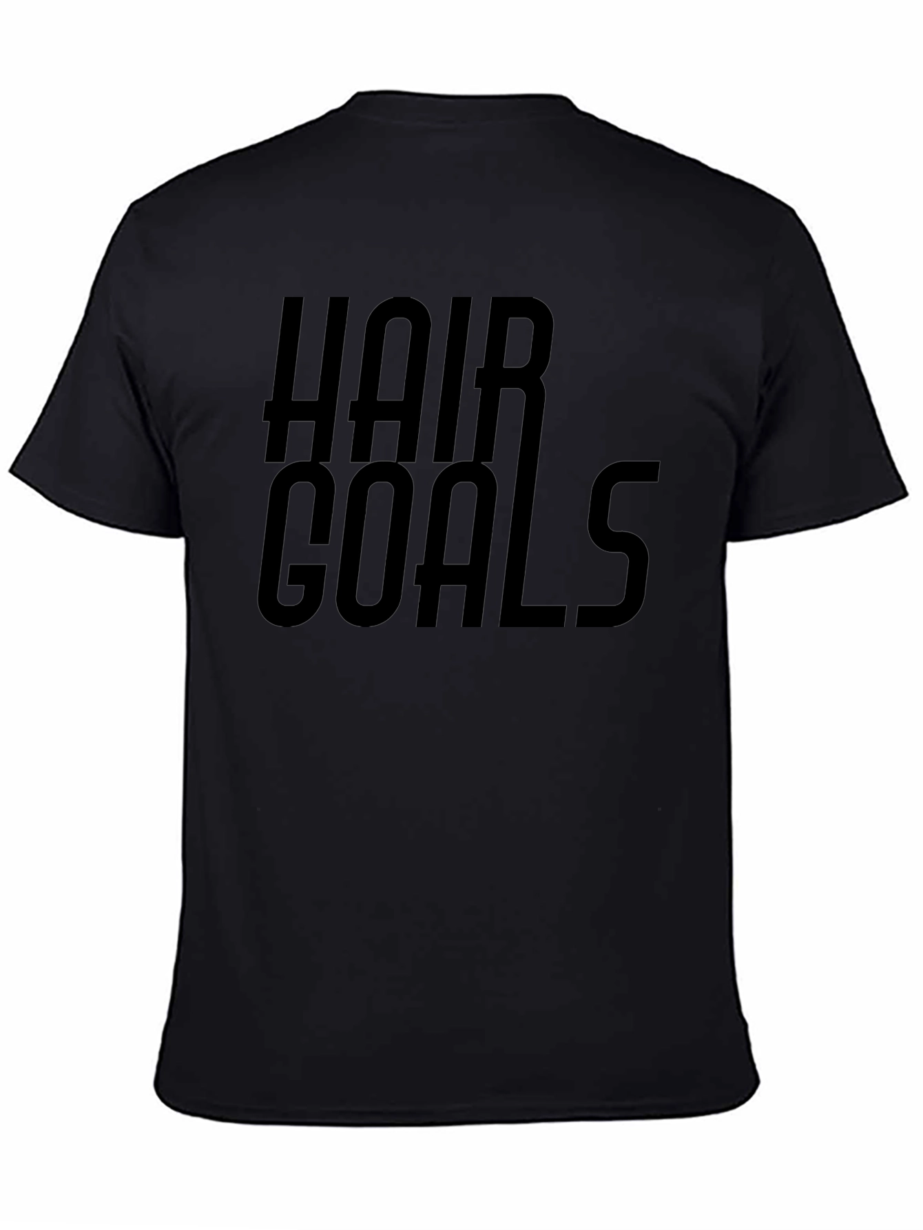 Black Hair Goals Graphic Tee - Stylish Black T-Shirt view 4