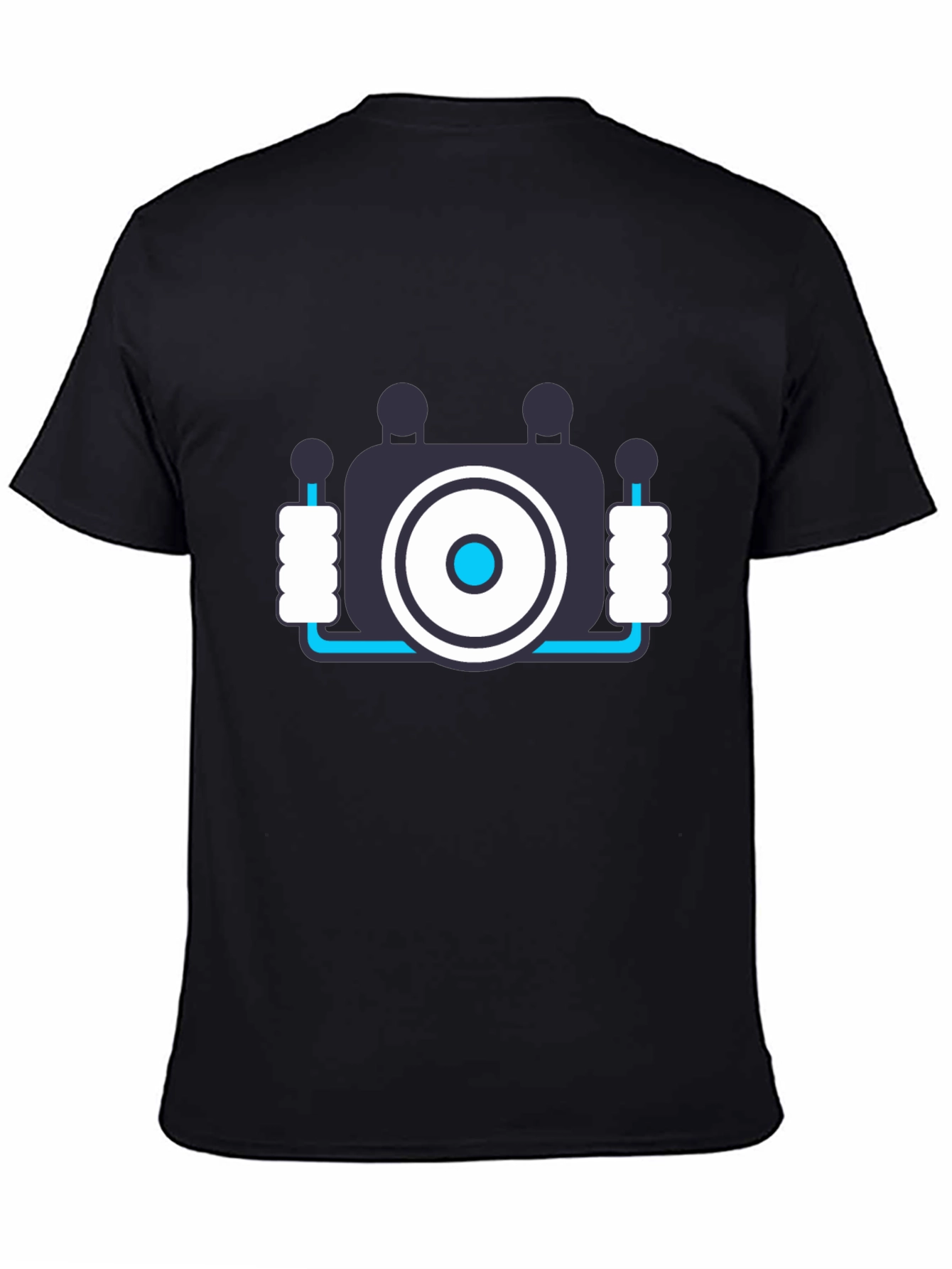 Black Tech Graphic Tee - Black Cotton Blend Shirt view 4