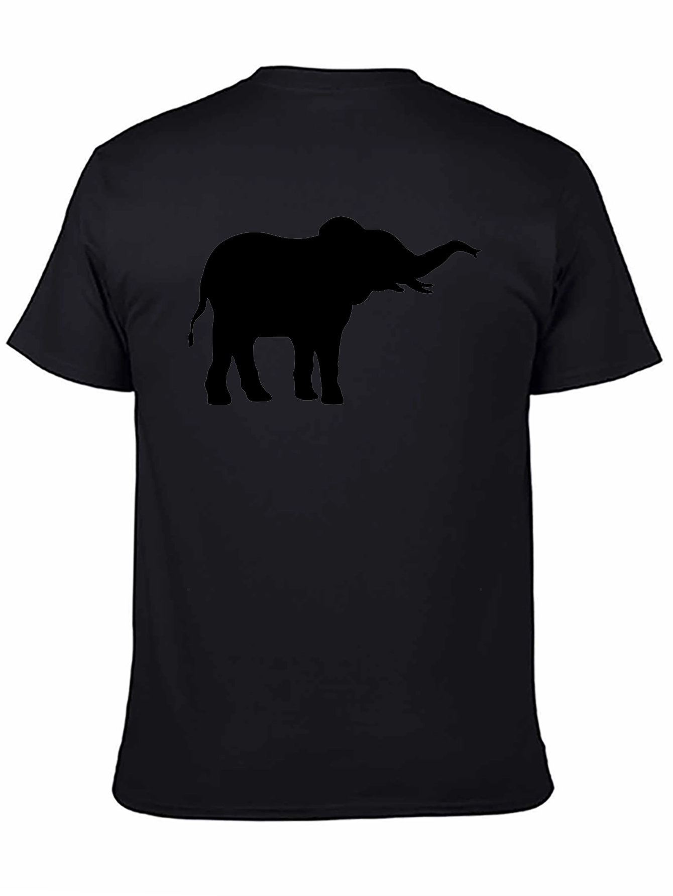 Black Elephant Silhouette Graphic Tee - Black view 4