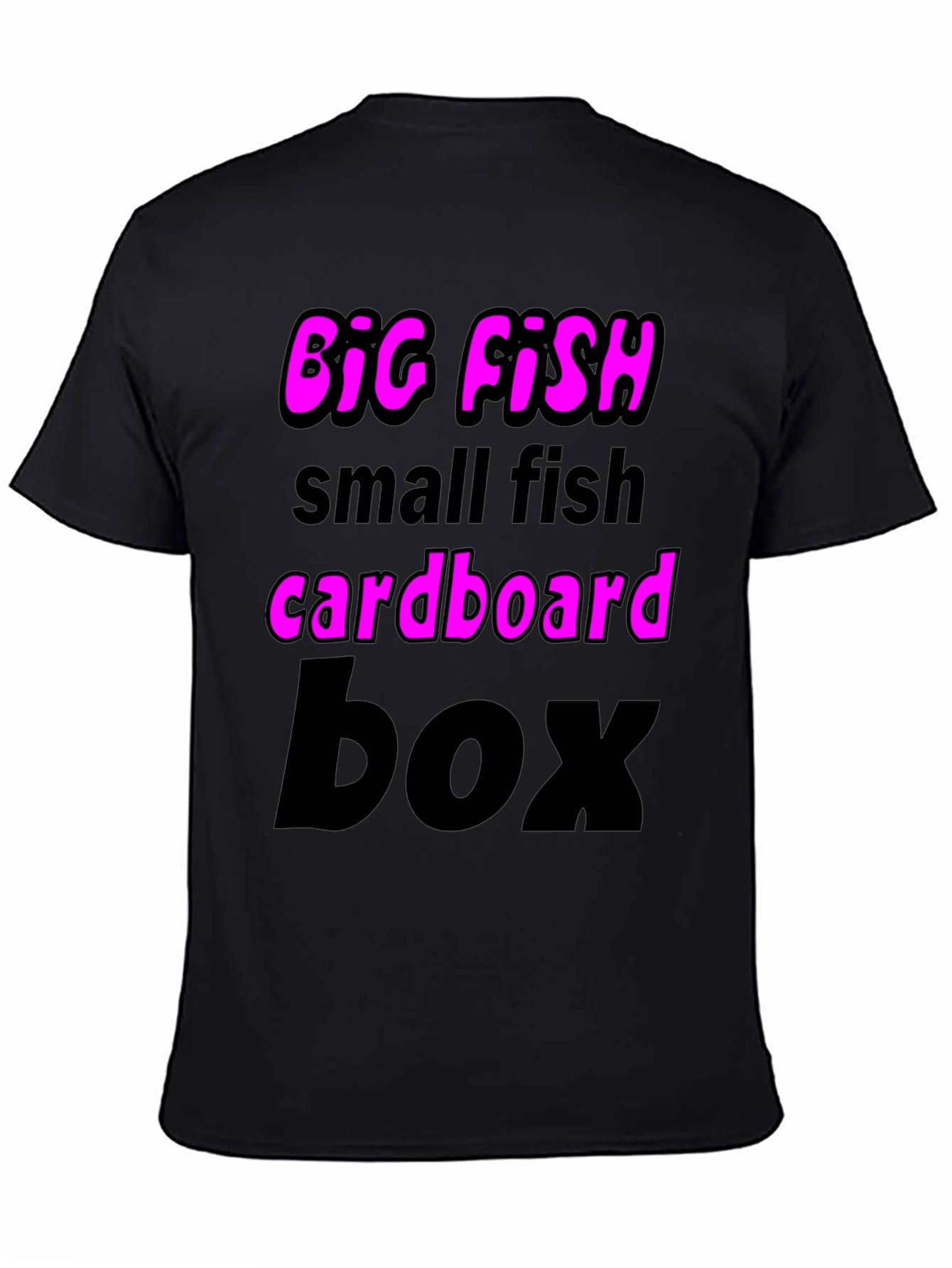 Black Big Fish Small Fish Graphic T-Shirt view 4
