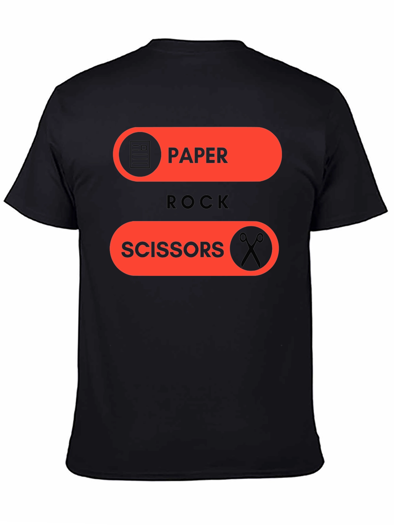 Black Paper Rock Scissors Graphic Tee - Fun Casual Wear view 4