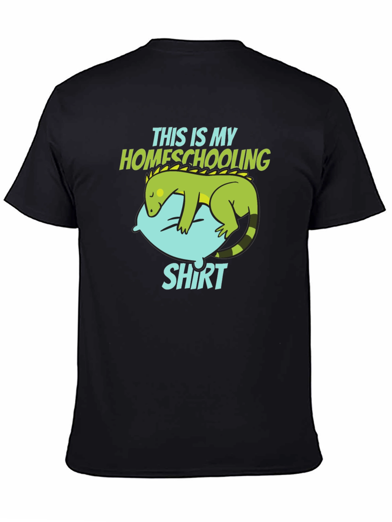 Black Homeschooling T-Shirt with Lizard Design view 4