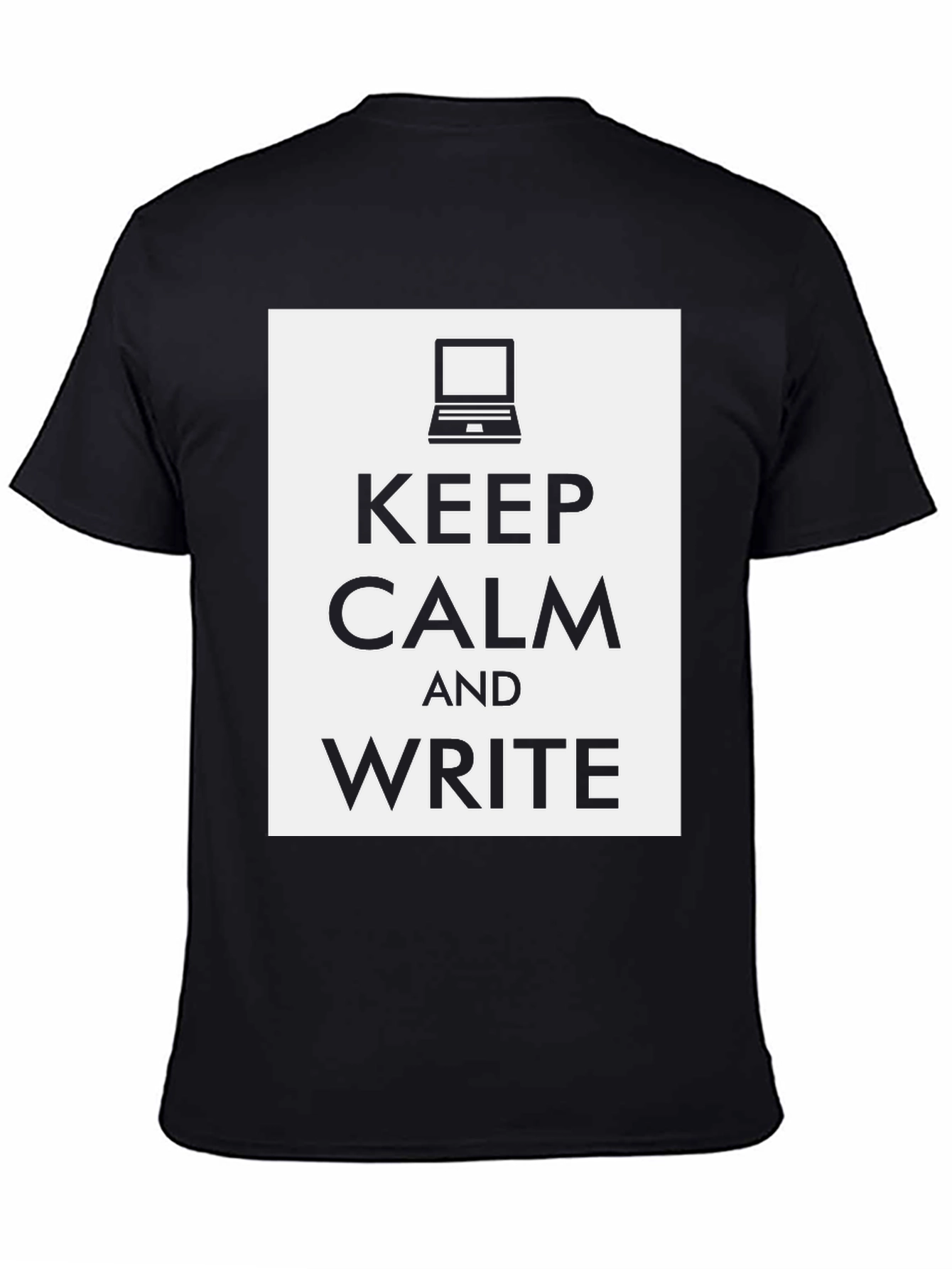 Black Keep Calm and Write T-Shirt - Writer's Tee view 4