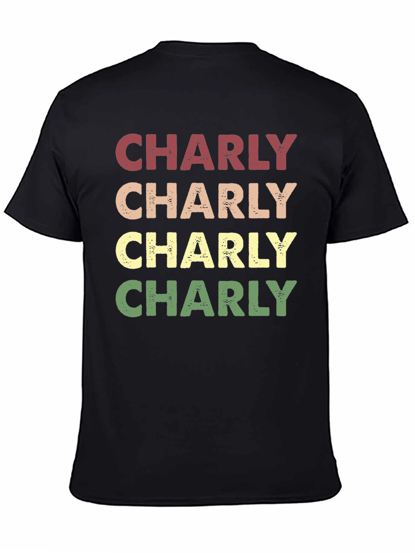 Black Retro Charly T-Shirt - Vintage Style Name Tee view 4