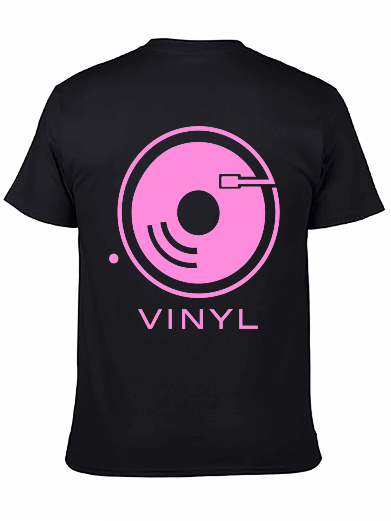 Black Vinyl Record Graphic Tee - Retro Music Lover Shirt view 4