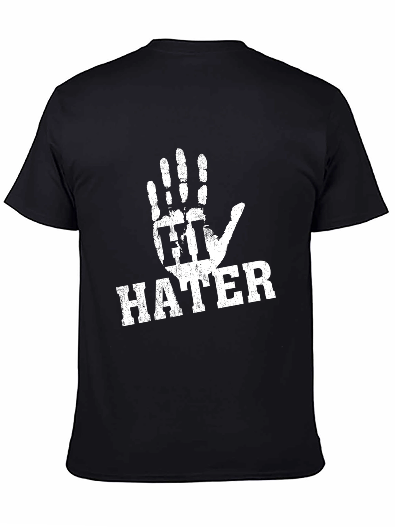Black Hi Hater Graphic T-Shirt, Funny Novelty Tee view 4