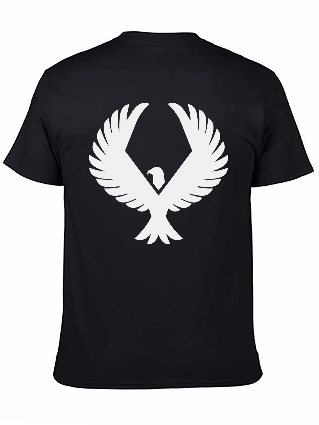 Black Black T-Shirt with Eagle Graphic Print view 4
