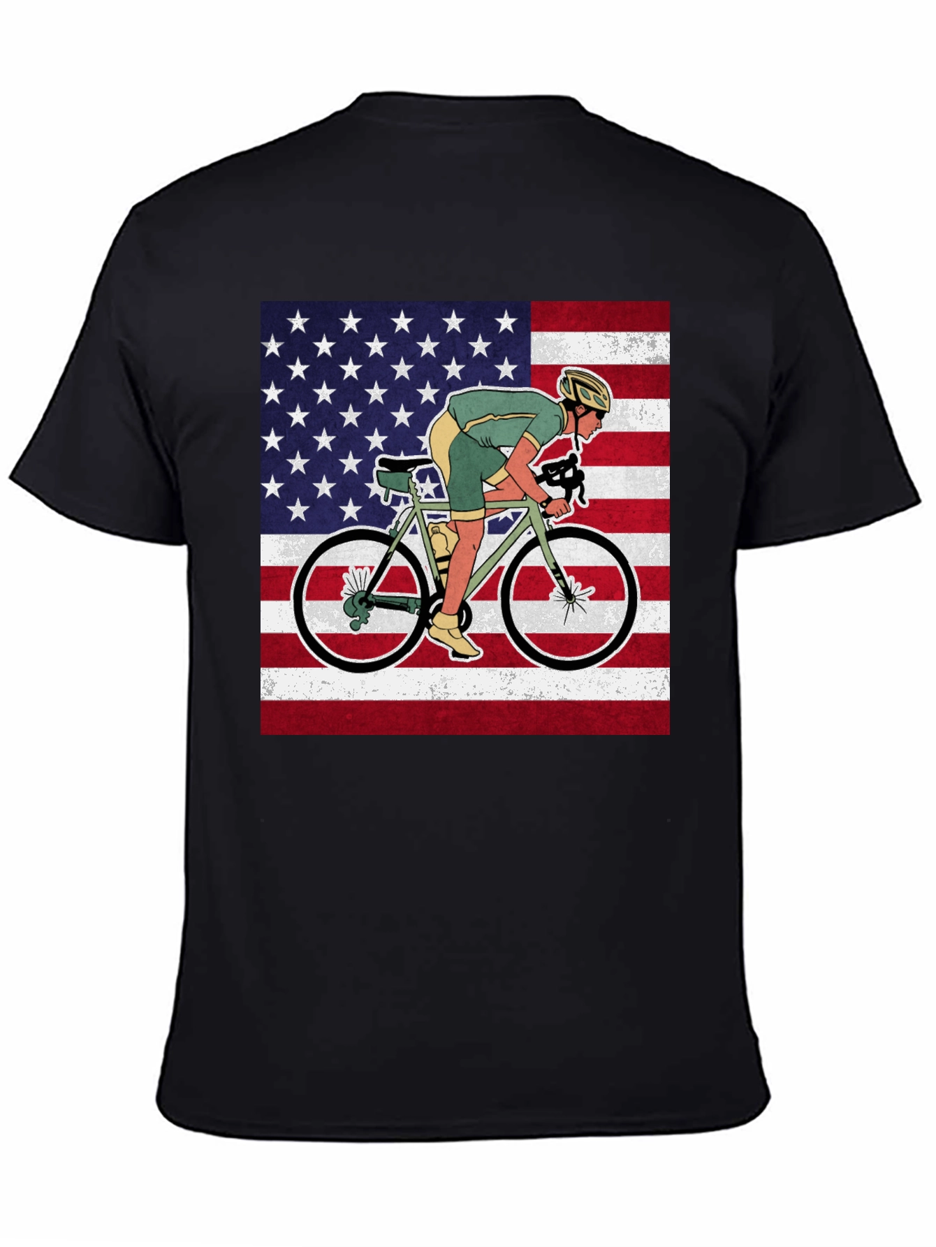 Cycling USA Flag Graphic T-Shirt - 4