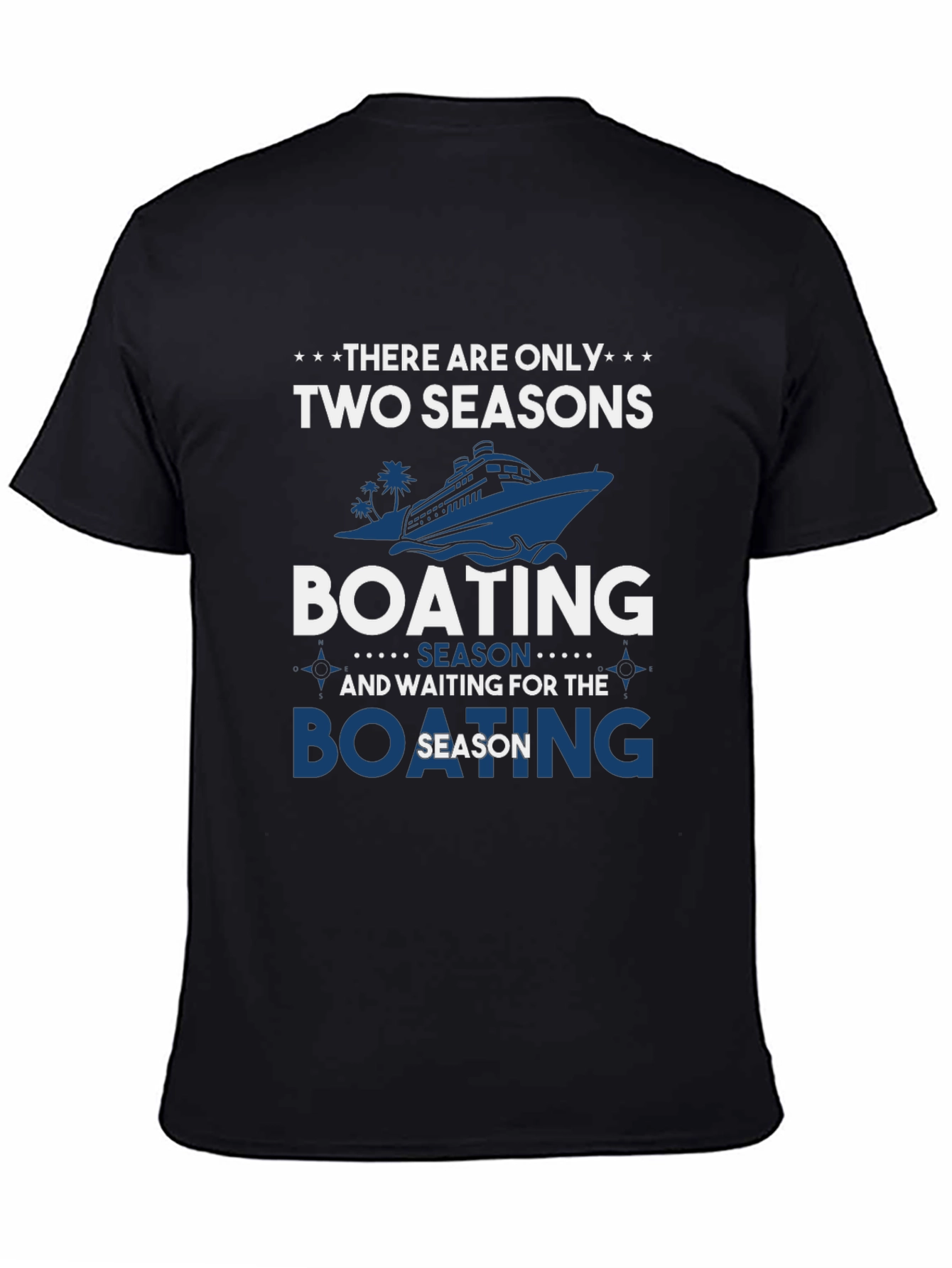 Black Boating Season T-Shirt | Two Seasons Graphic Tee view 4