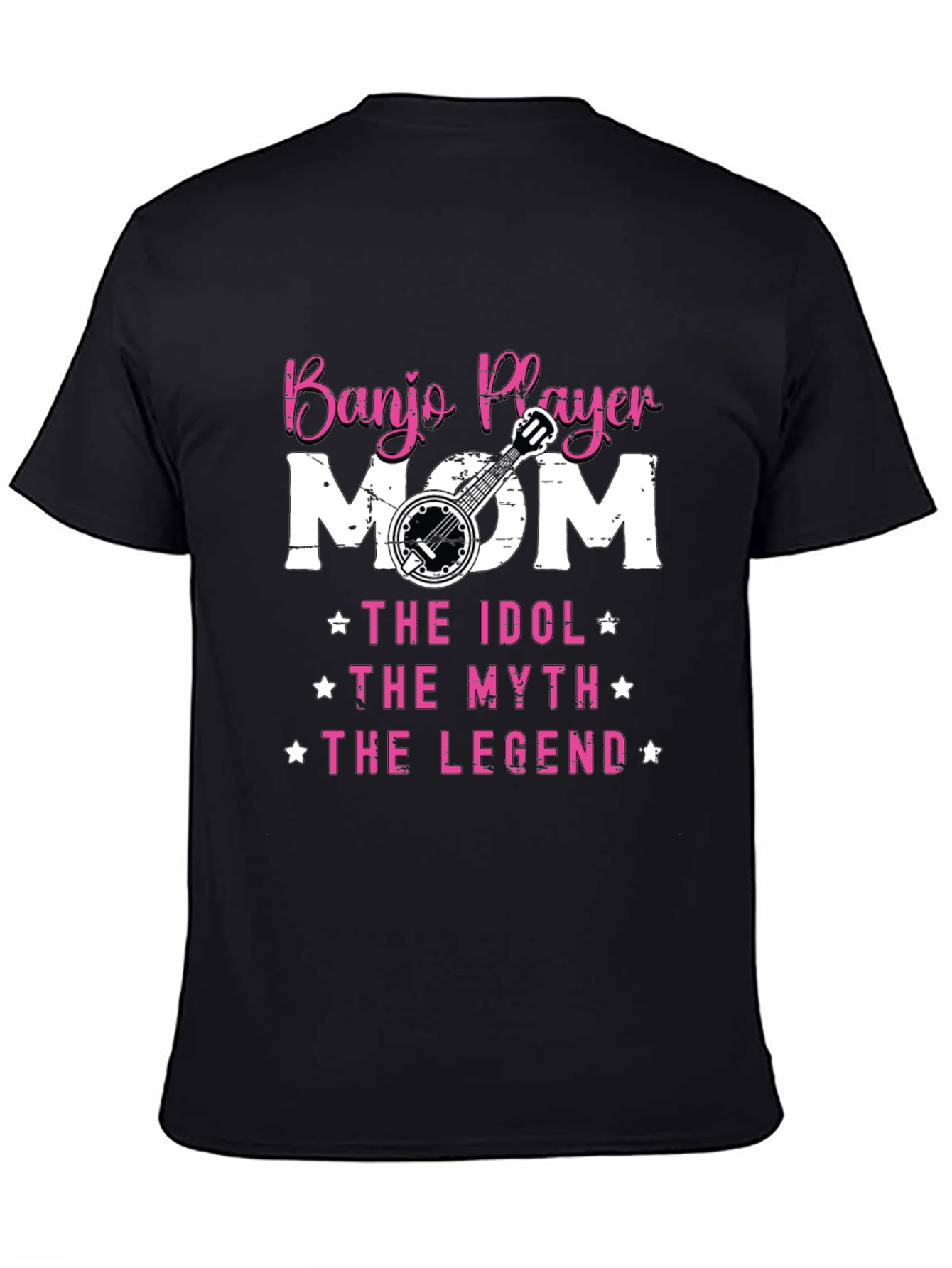 Black Banjo Player Mom T-Shirt - Idol, Myth, Legend Tee view 4