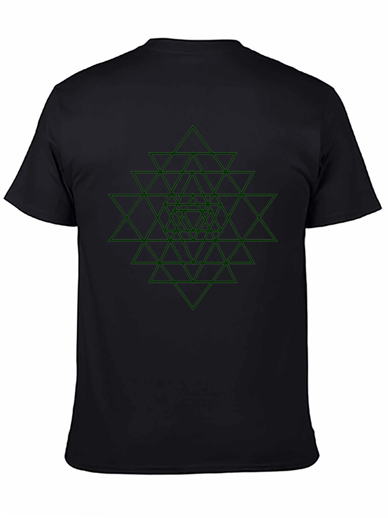 Black Geometric Triangle Pattern Tee view 4