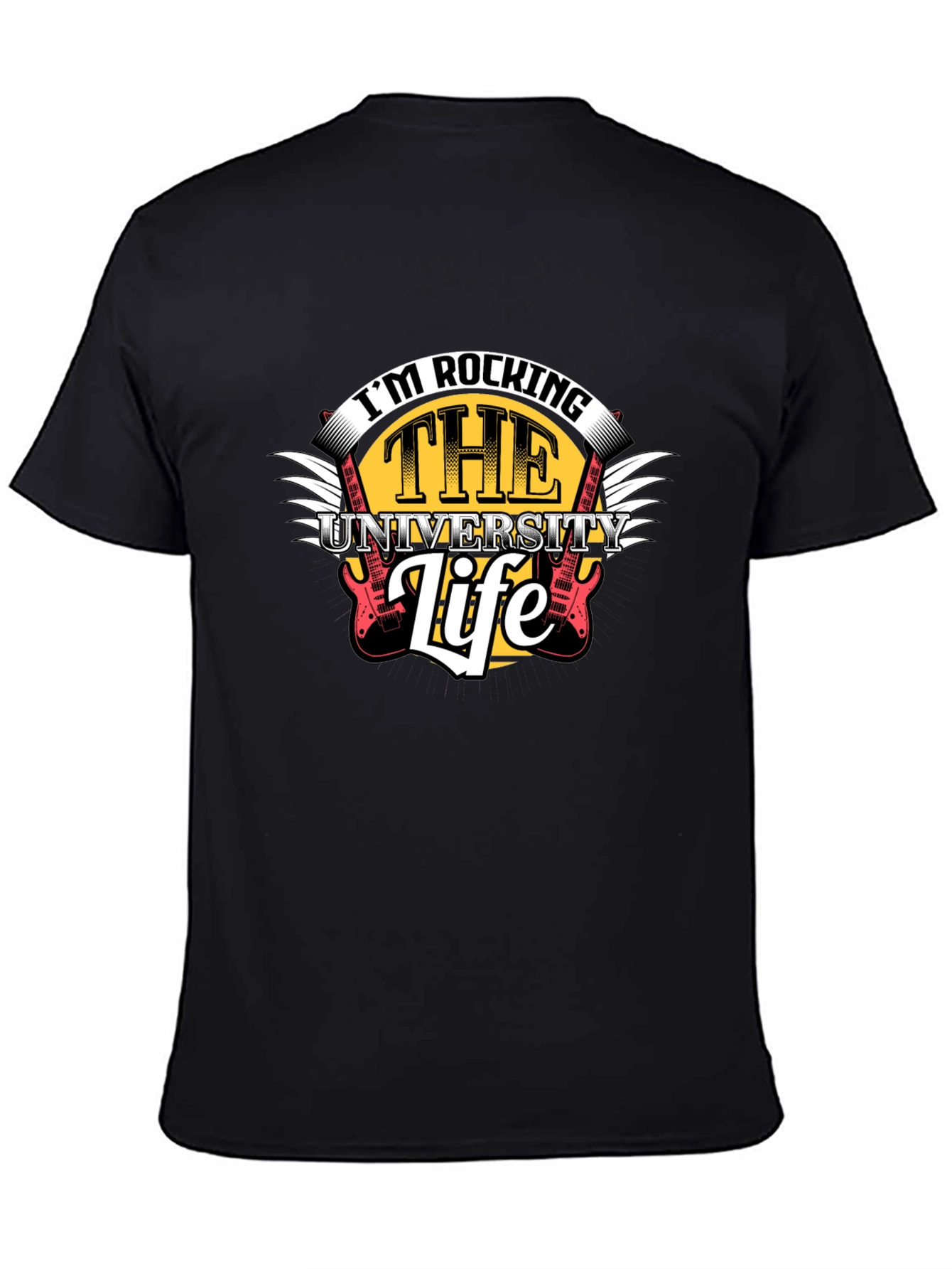 Black Rocking the University Life Graphic Tee view 4