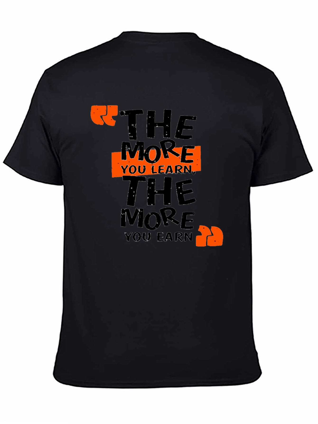 Black The More You Learn T-Shirt view 4